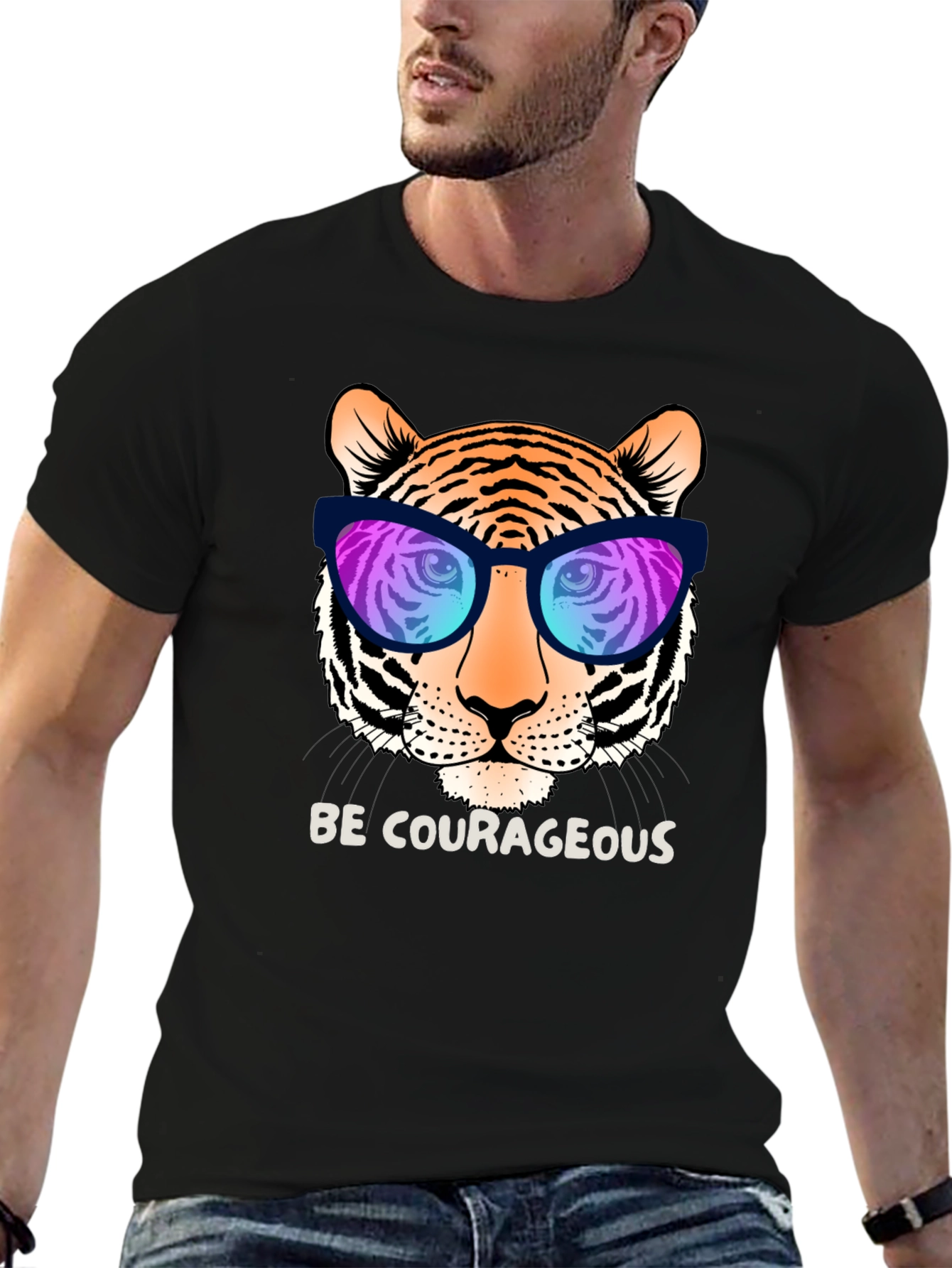 Cool Tiger Graphic Tee - Be Courageous!