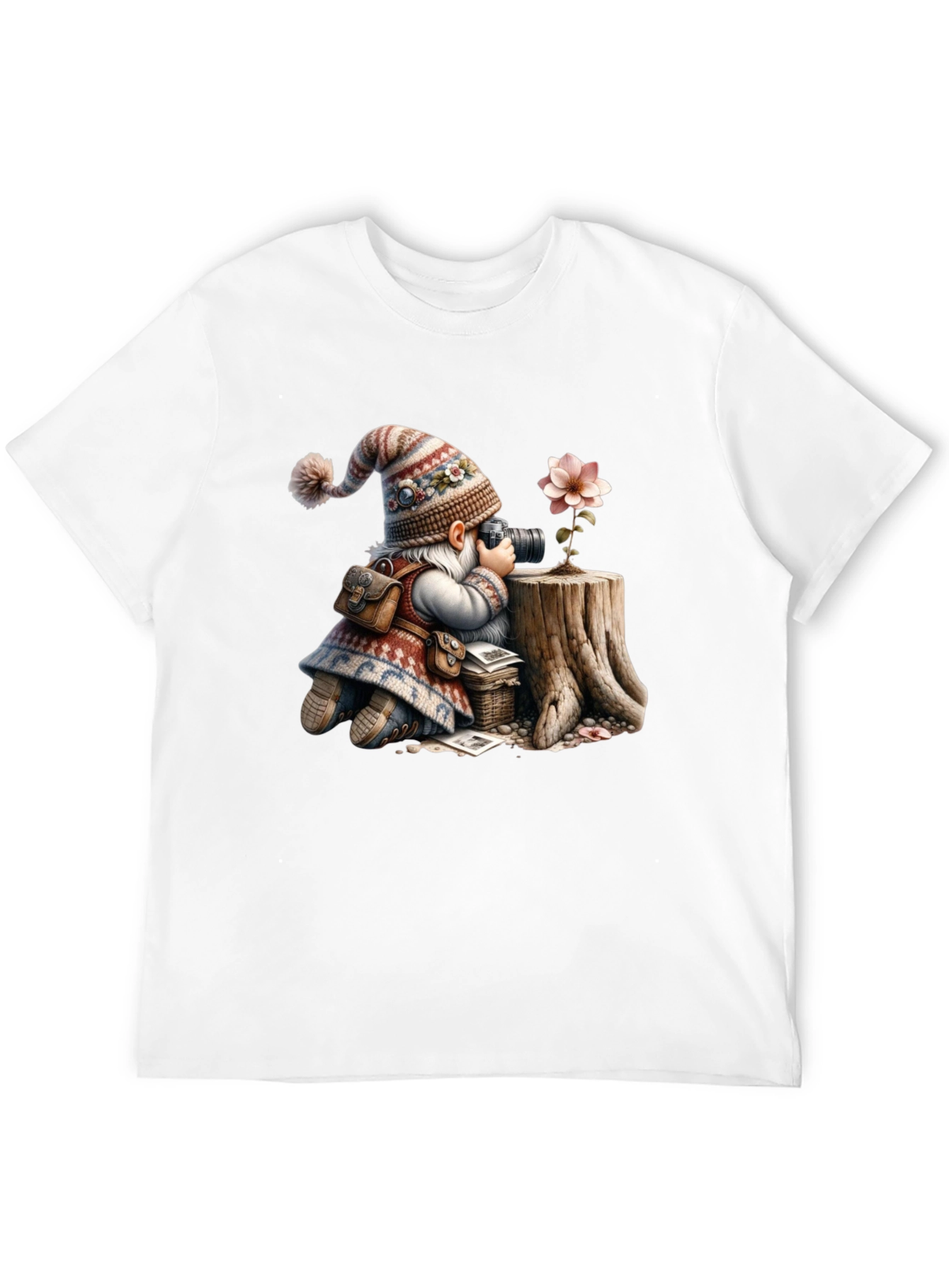 Whimsical Gnome Photographer Tee