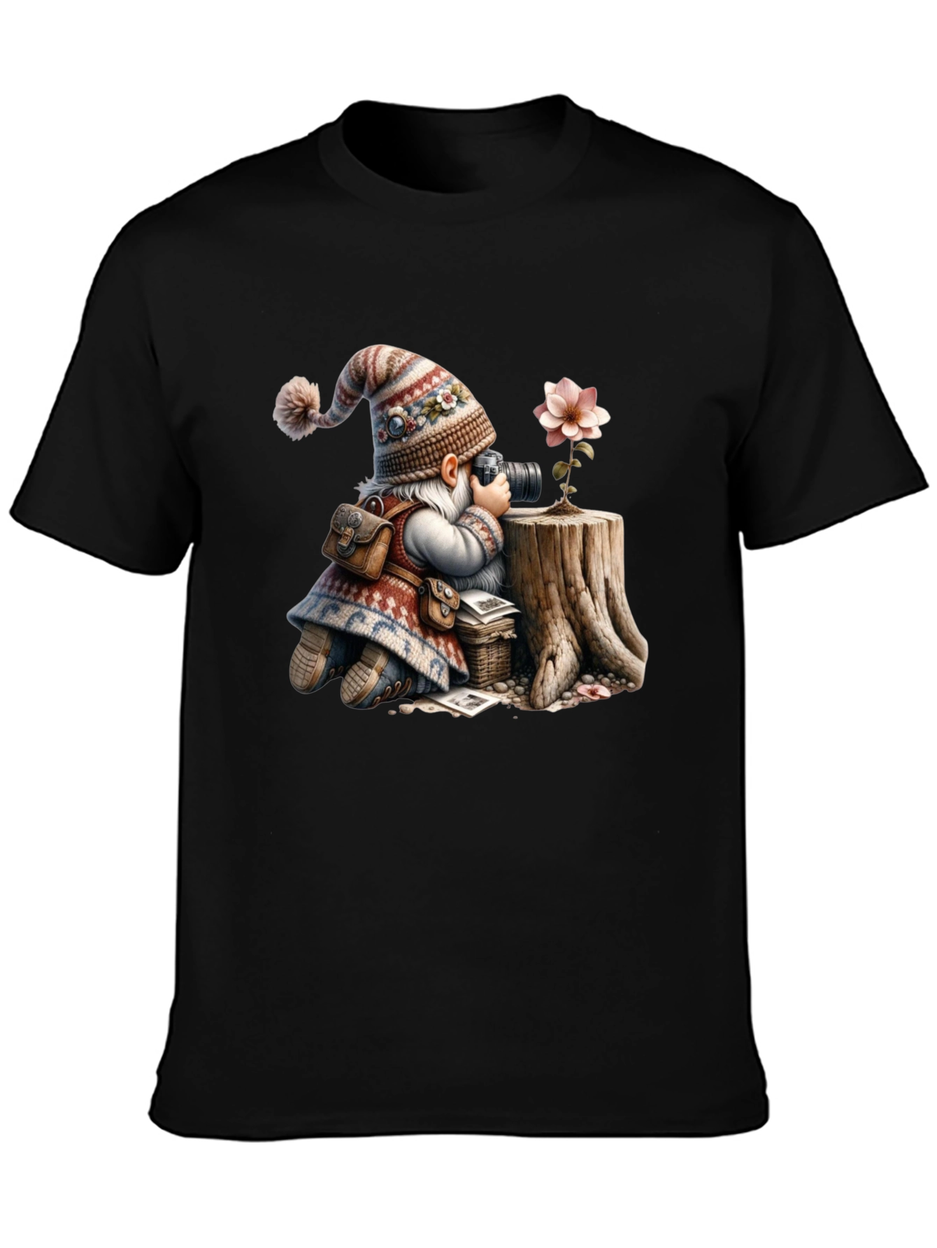 Whimsical Gnome Photographer Tee