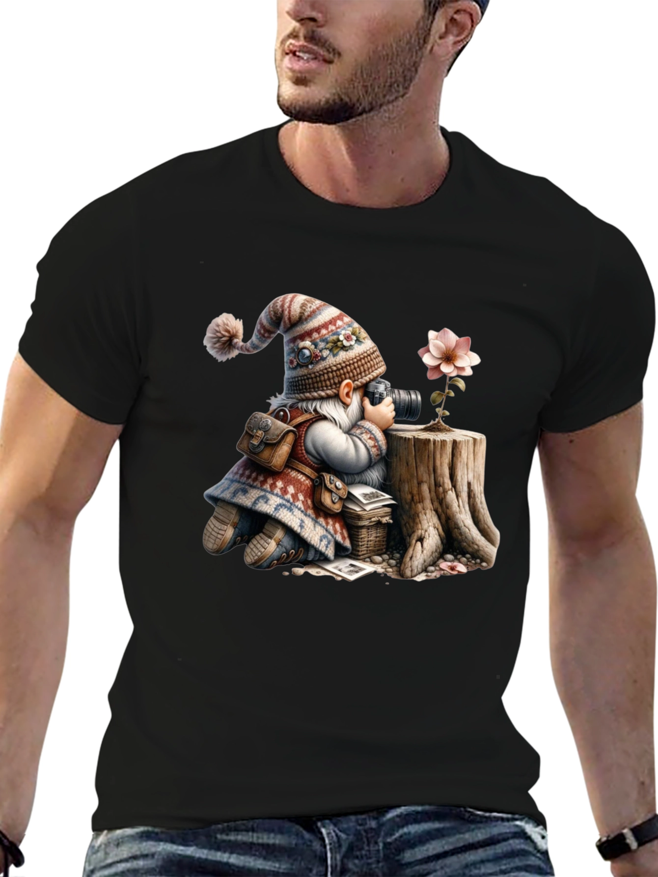 Whimsical Gnome Photographer Tee