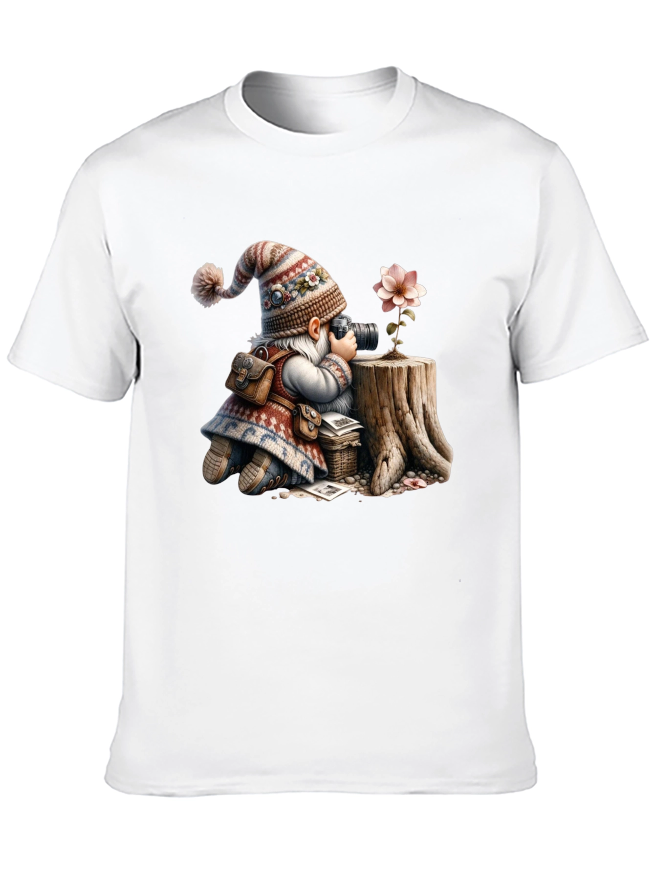 Whimsical Gnome Photographer Tee