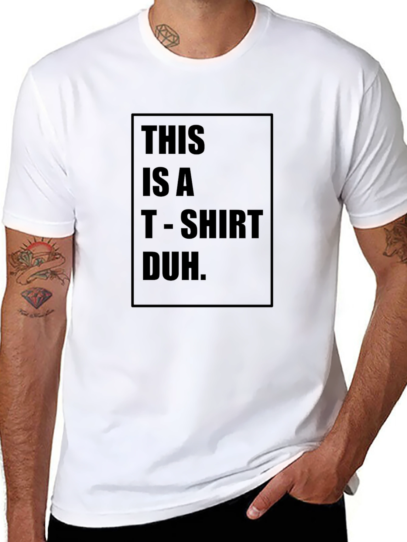 Humorous Black T-Shirt: This is a T-Shirt Duh.