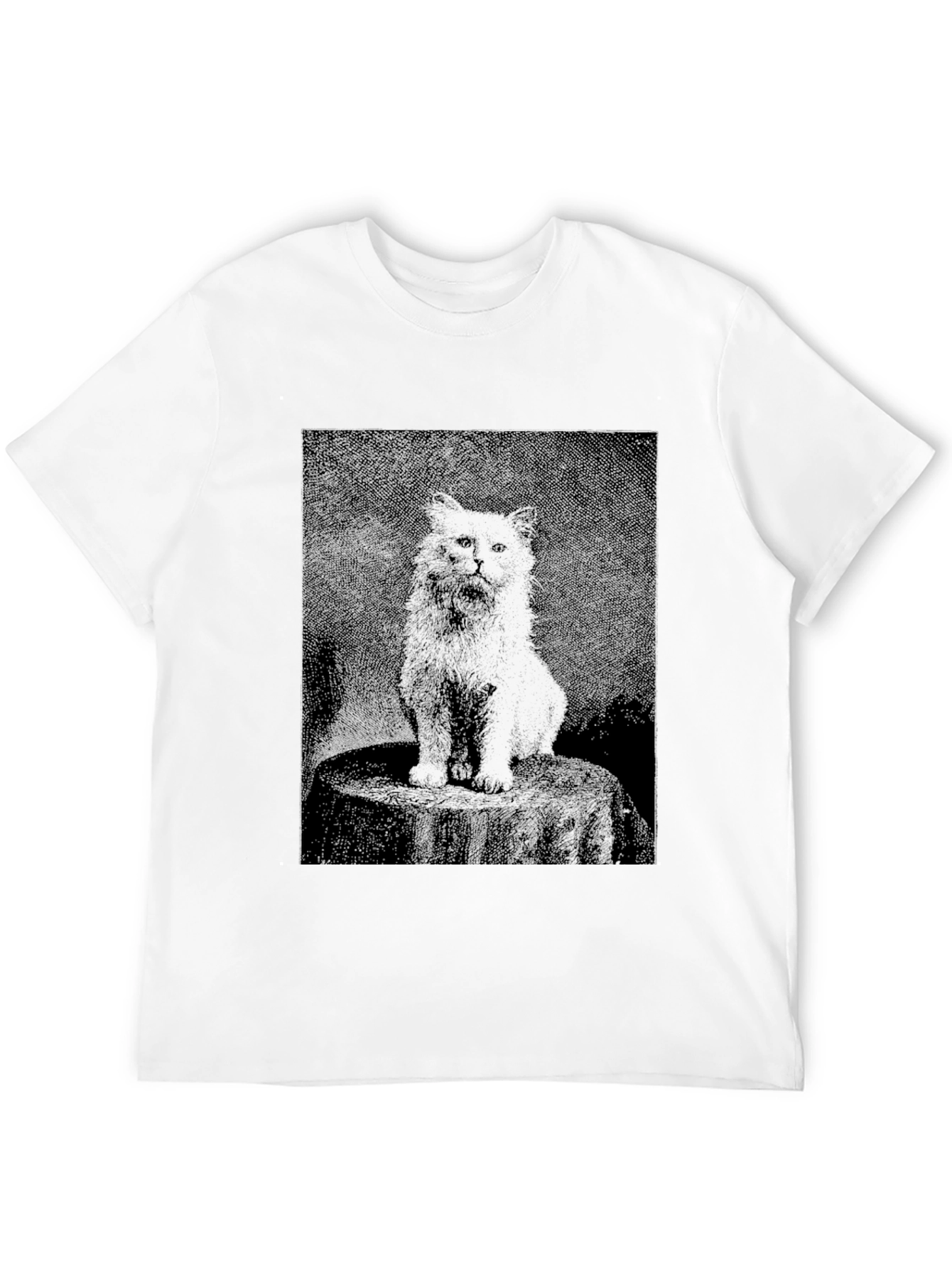 Black T-Shirt with Cat Graphic