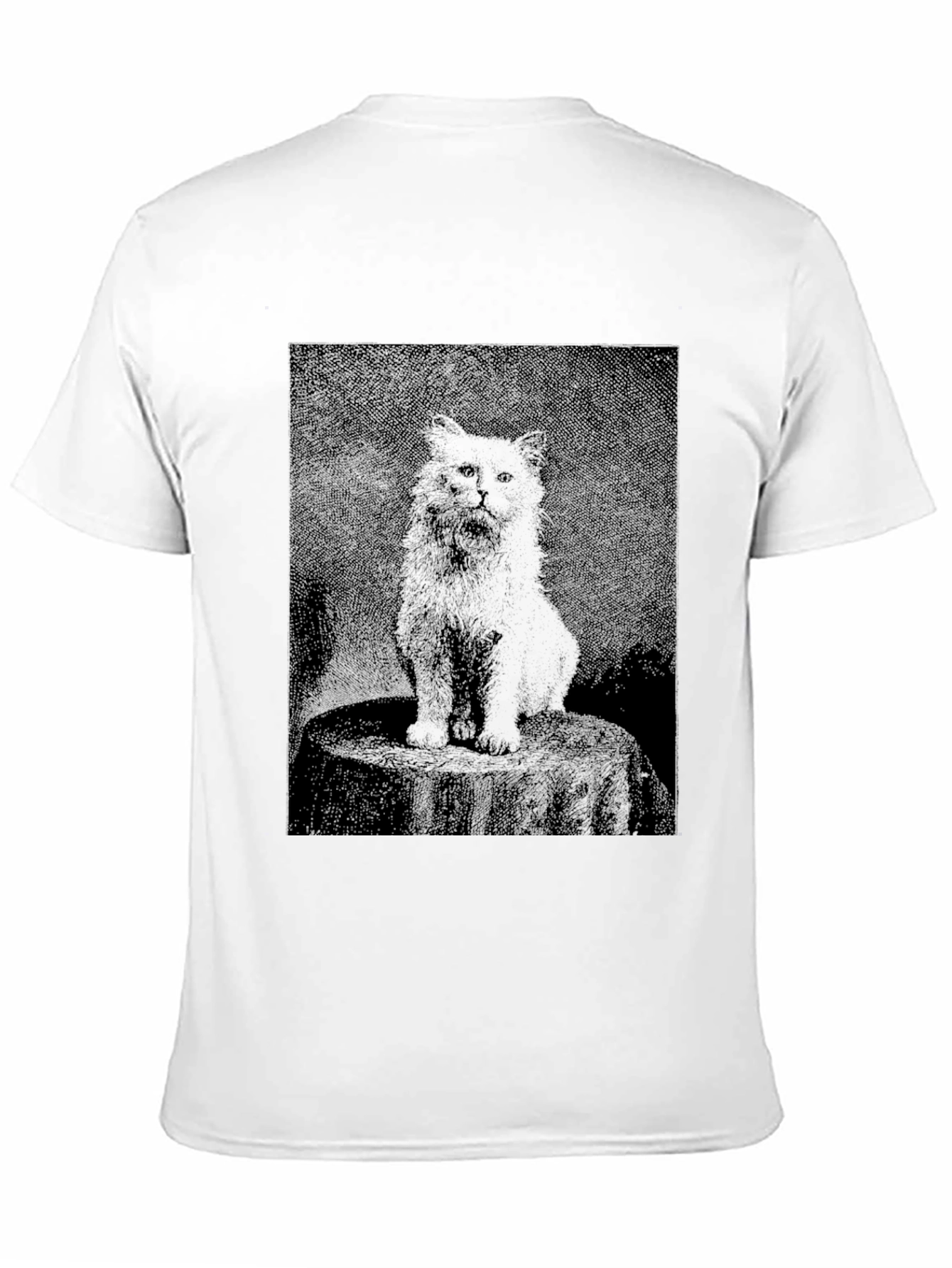 Black T-Shirt with Cat Graphic