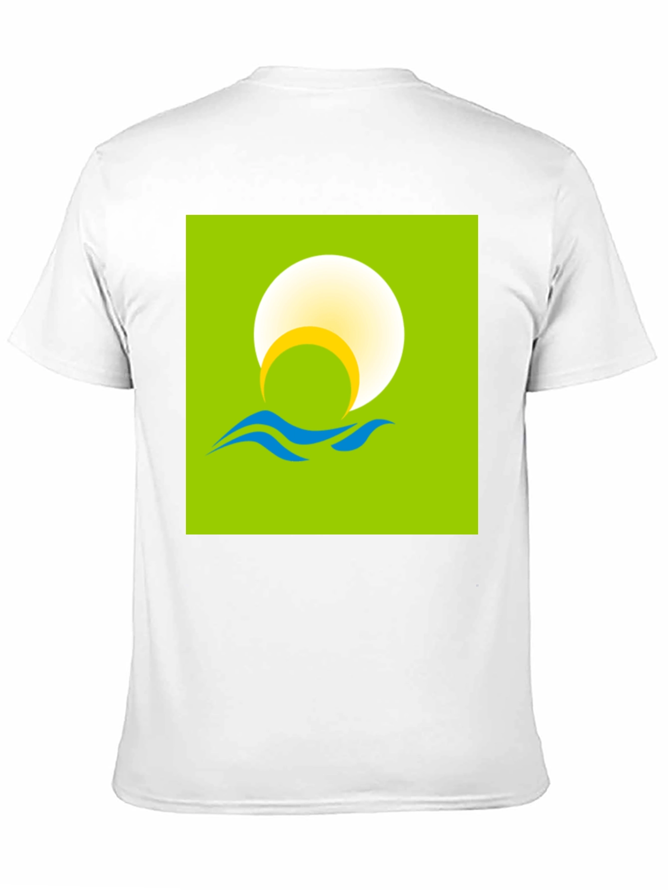 Sunrise Waves Graphic Tee - Black Cotton Casual Shirt