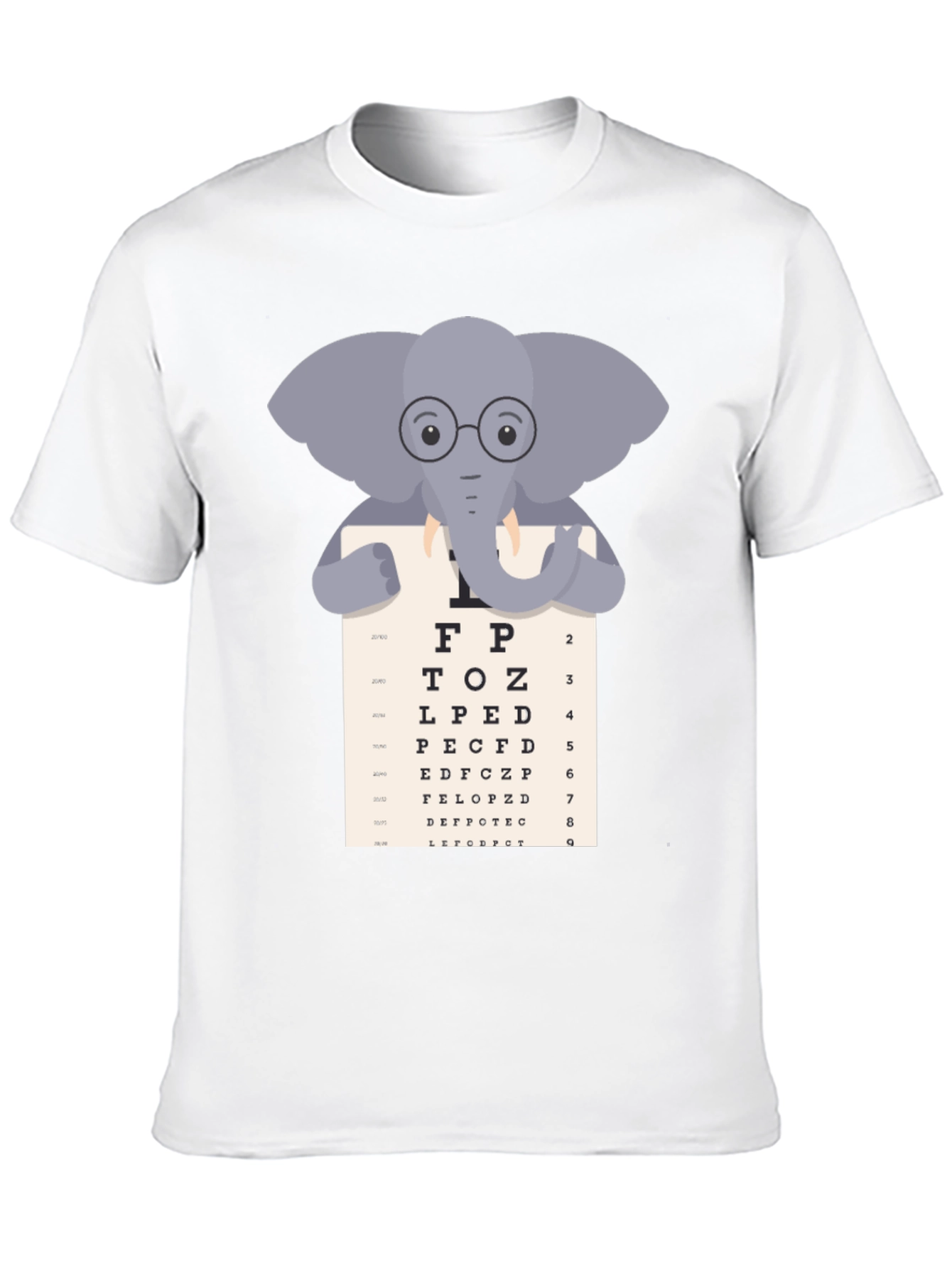 Elephant Eye Chart T-Shirt - Vision Test Humor