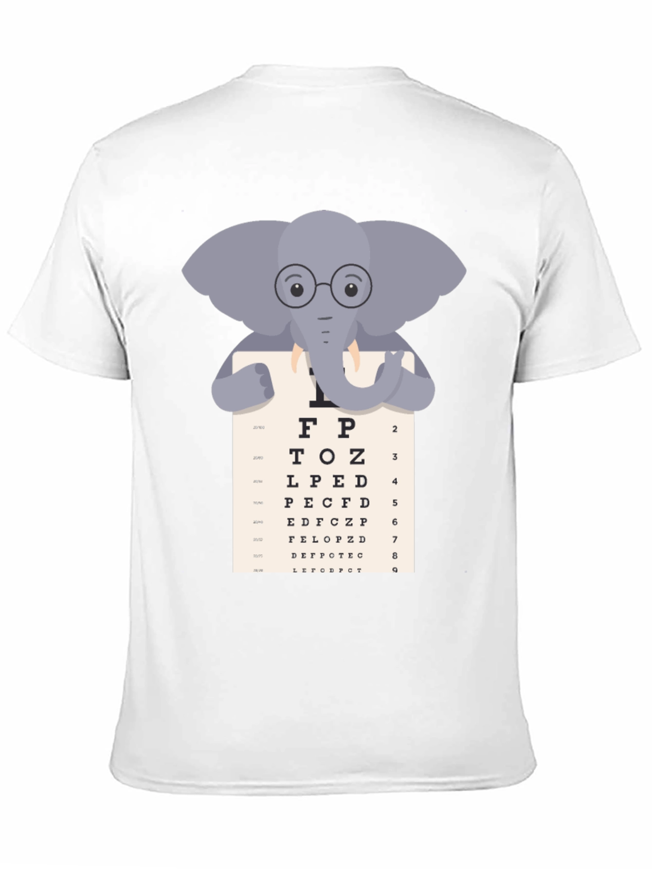 Elephant Eye Chart T-Shirt - Vision Test Humor