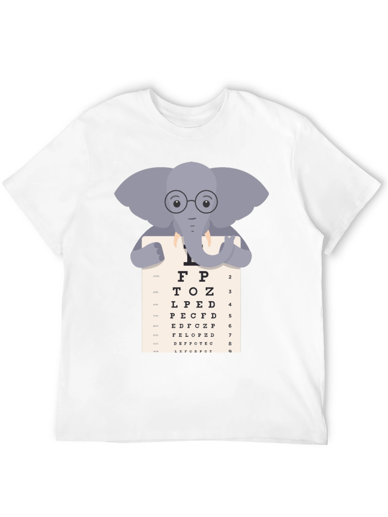 Elephant Eye Chart T-Shirt - Vision Test Humor