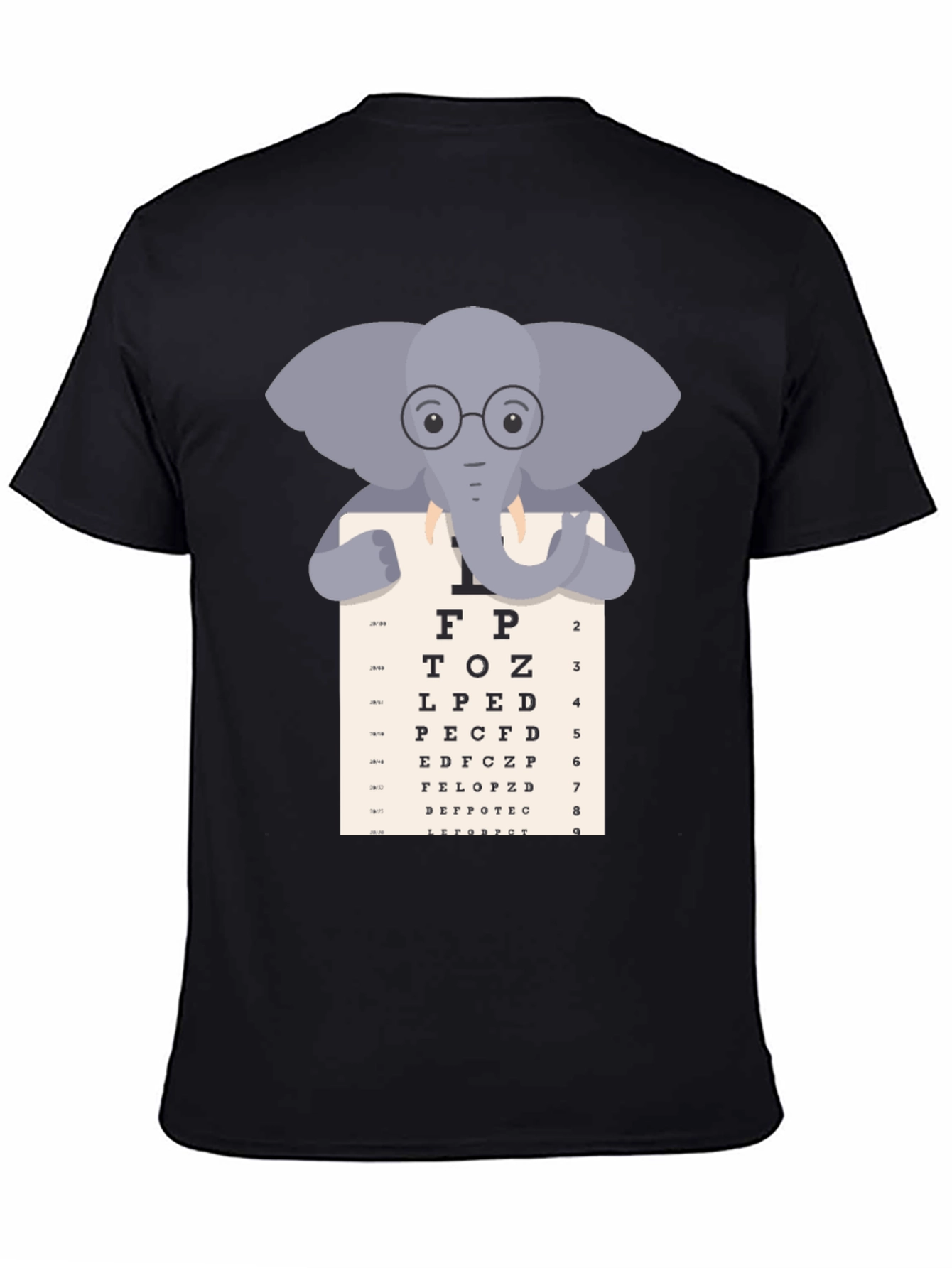 Elephant Eye Chart T-Shirt - Vision Test Humor