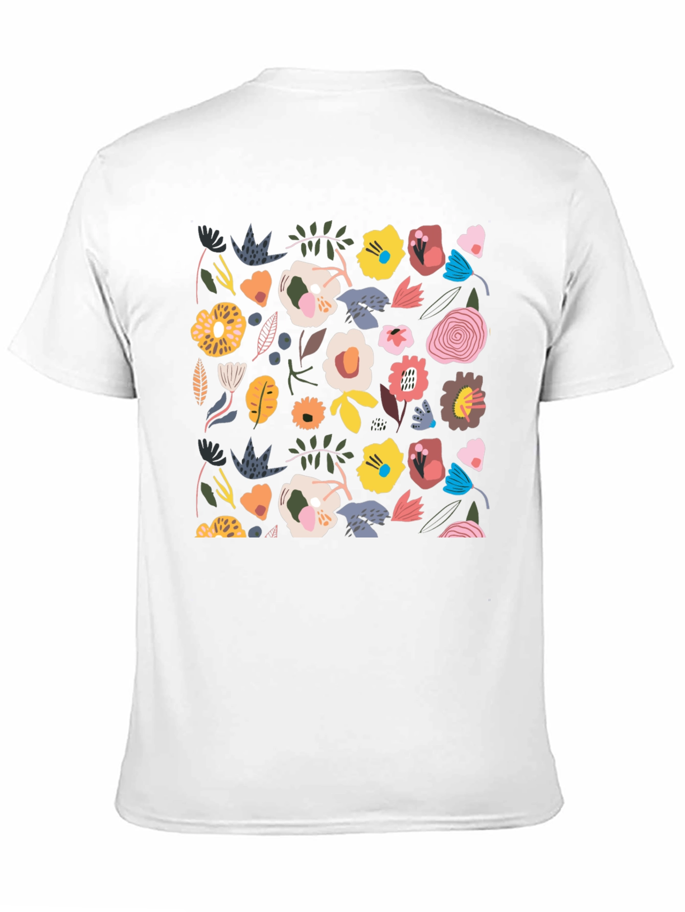 Floral Pattern T-Shirt - Stylish Black Tee