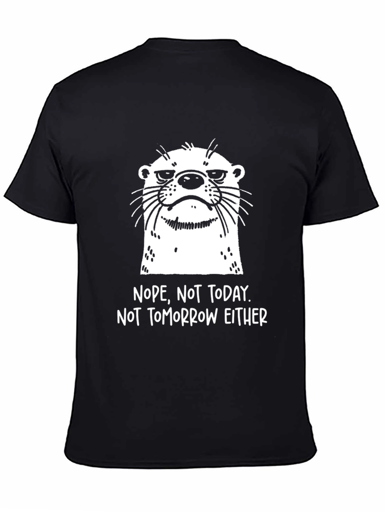 Nope Otter Graphic T-Shirt - Black Cotton Tee