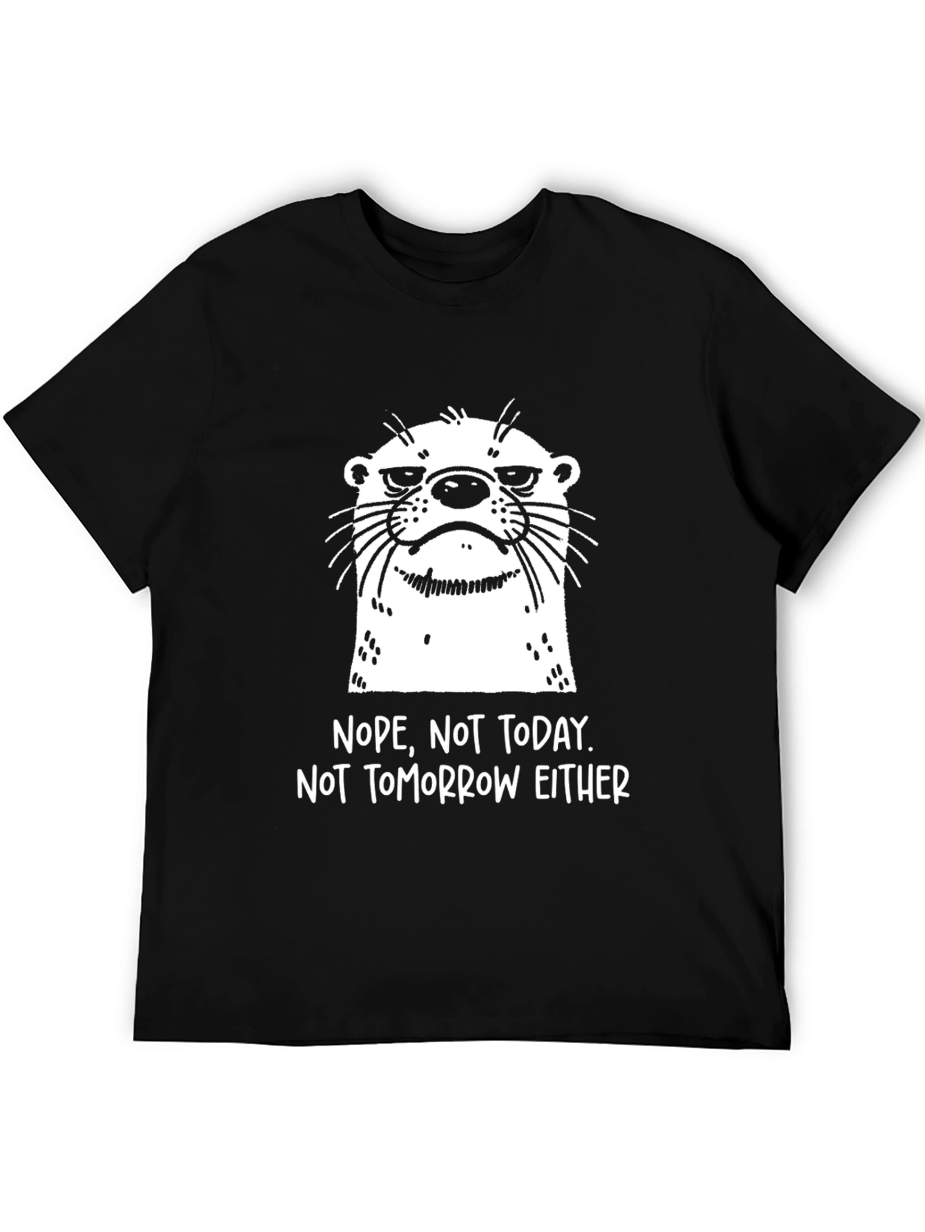 Nope Otter Graphic T-Shirt - Black Cotton Tee