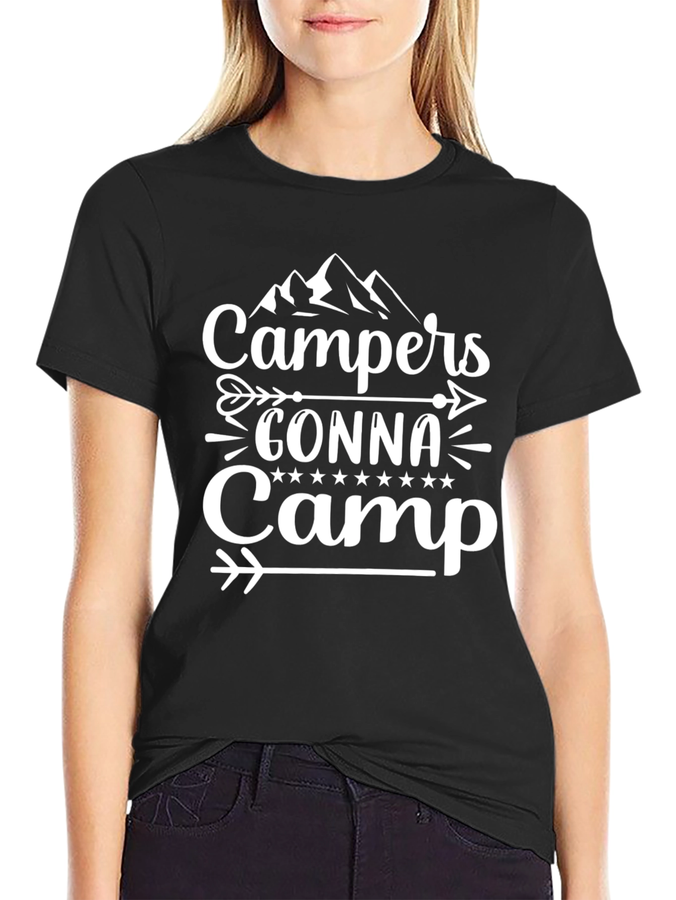 Campers Gonna Camp Graphic Tee - Black
