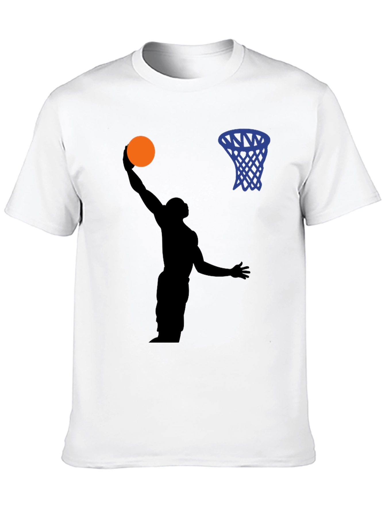 Basketball Silhouette Graphic Print Tee - Black