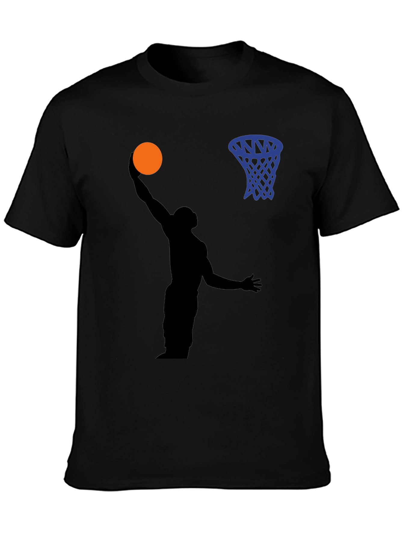 Basketball Silhouette Graphic Print Tee - Black