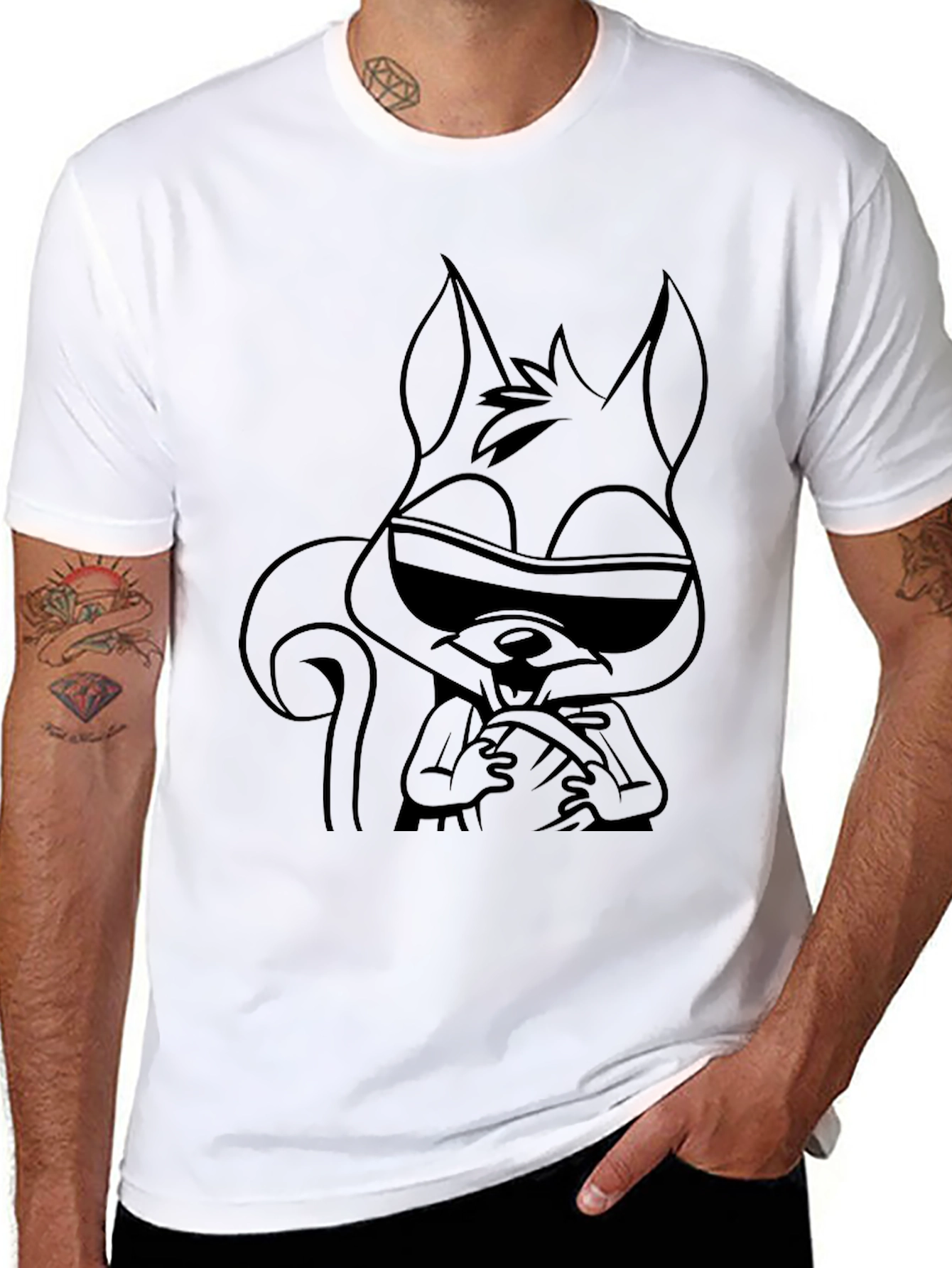 Cool Squirrel Graphic Tee - Unisex Black T-Shirt