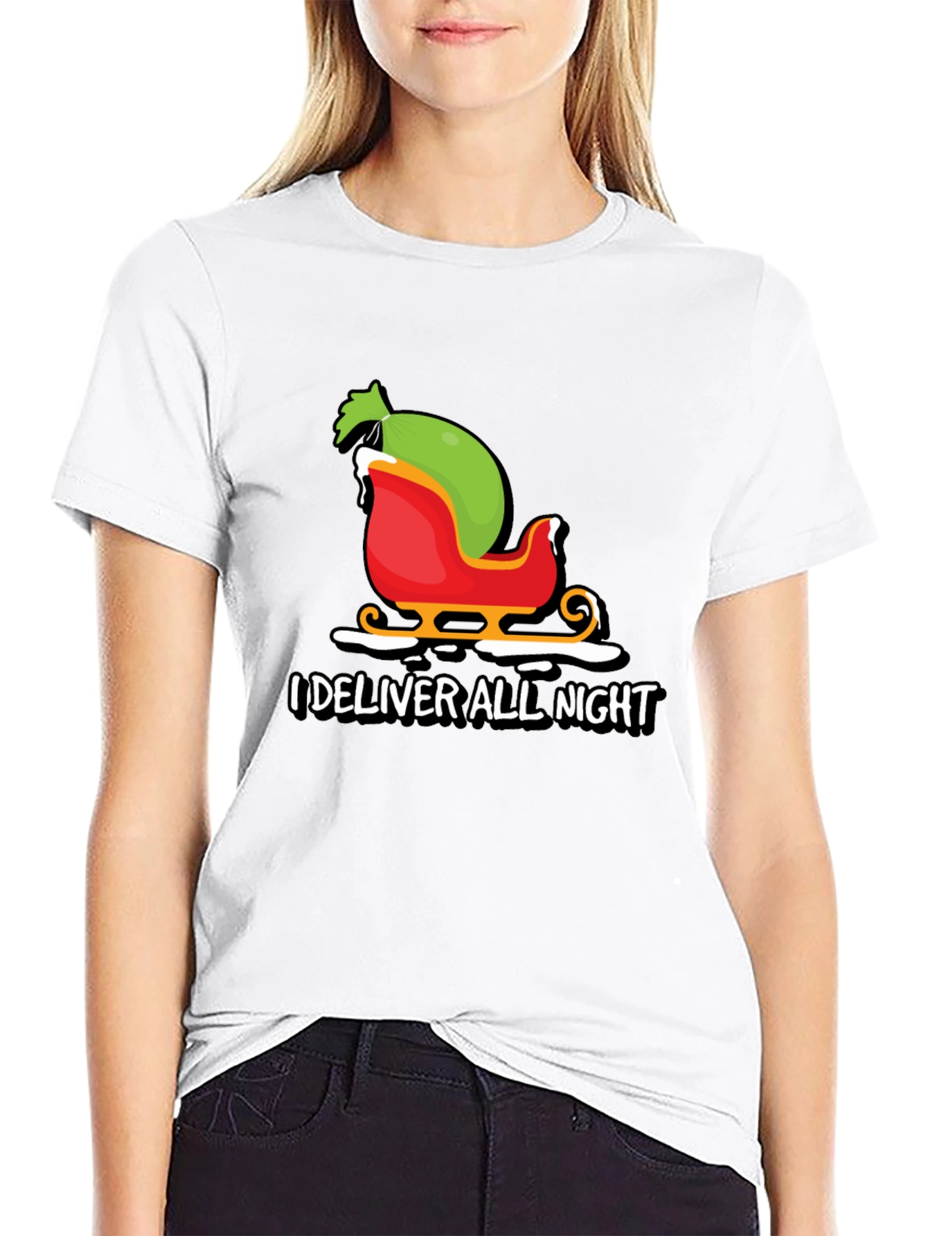 I Deliver All Night Christmas Graphic Tee