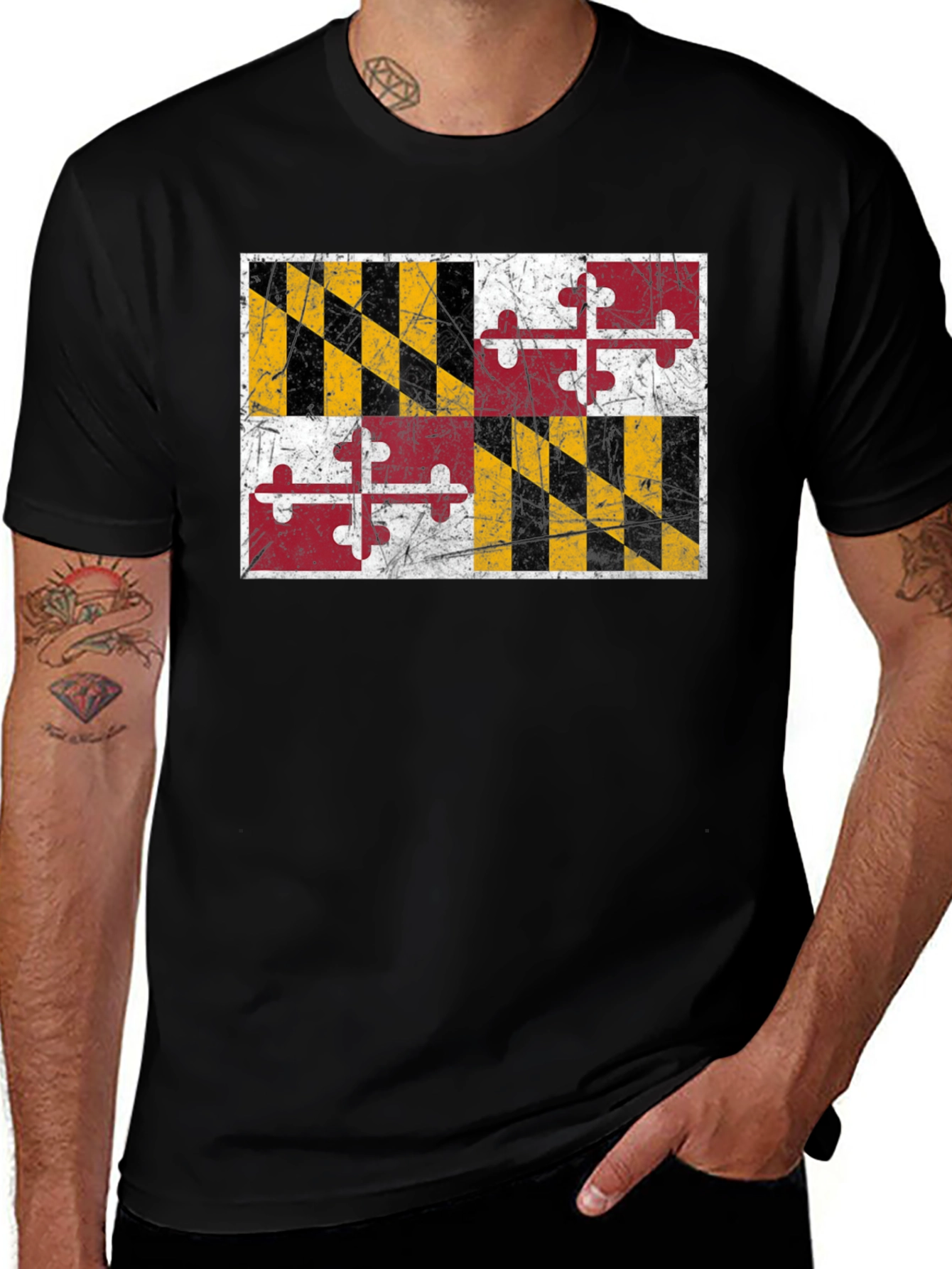 Maryland Flag Graphic Black T-Shirt