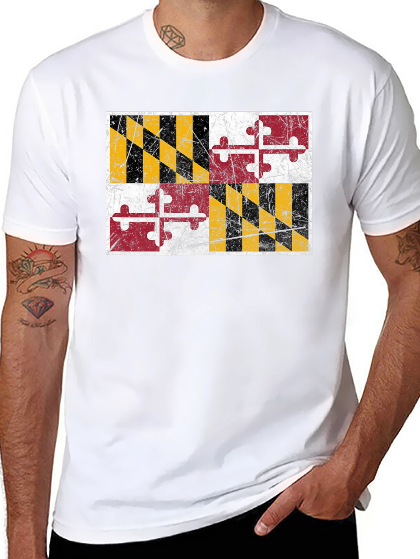 Maryland Flag Graphic Black T-Shirt