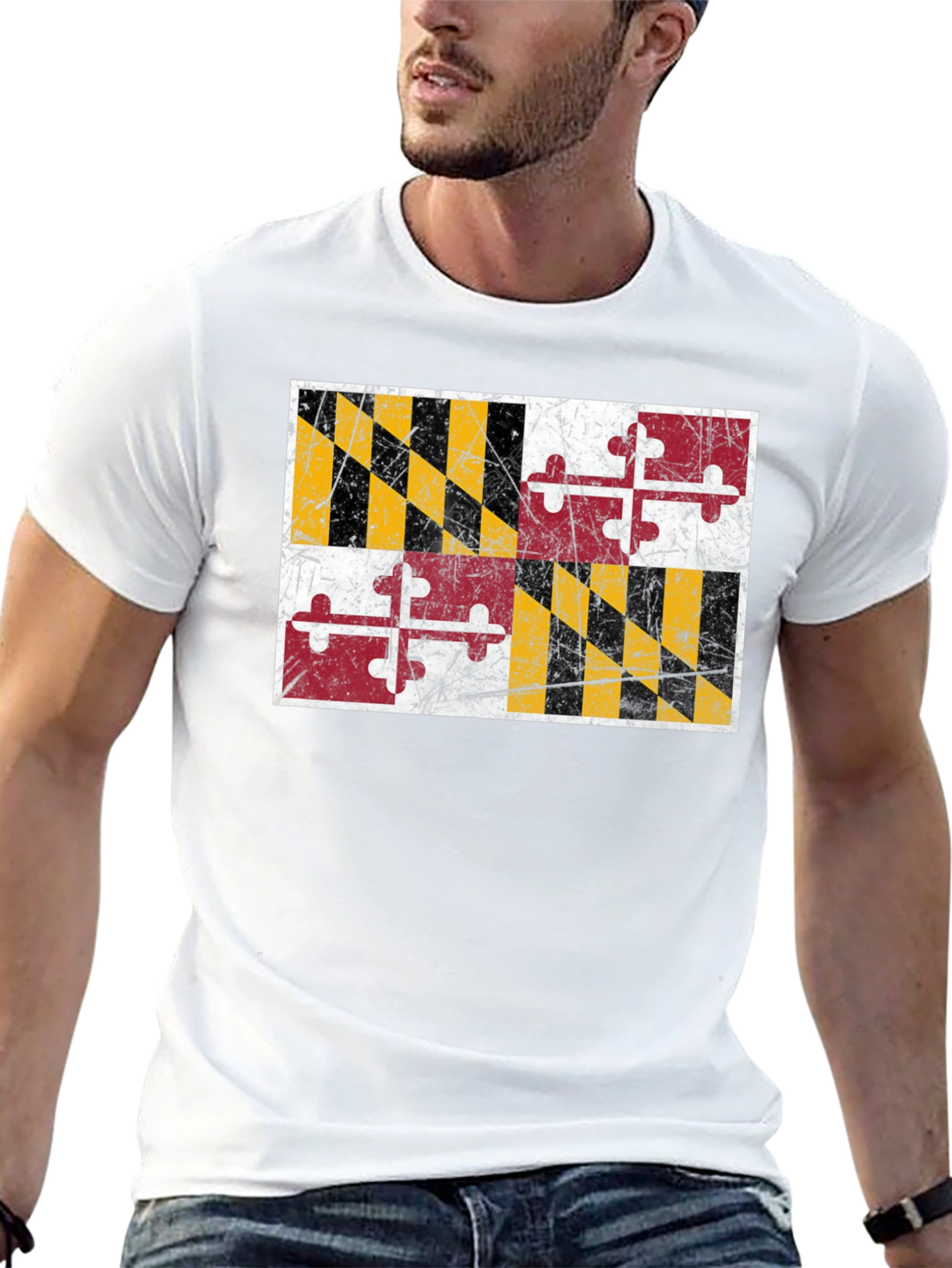 Maryland Flag Graphic Black T-Shirt