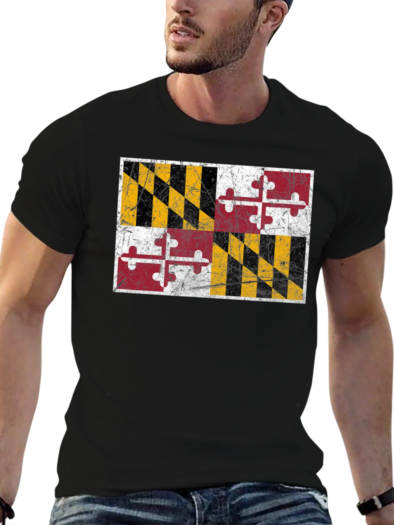 Maryland Flag Graphic Black T-Shirt