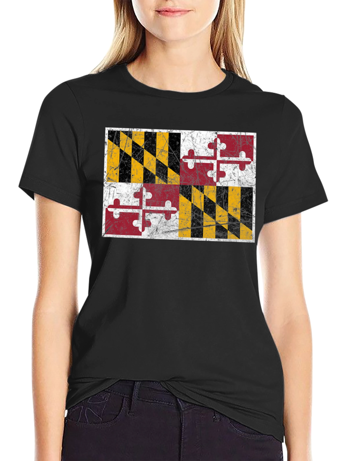 Maryland Flag Graphic Black T-Shirt
