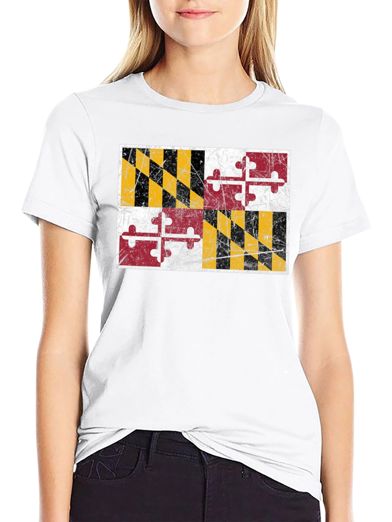 Maryland Flag Graphic Black T-Shirt