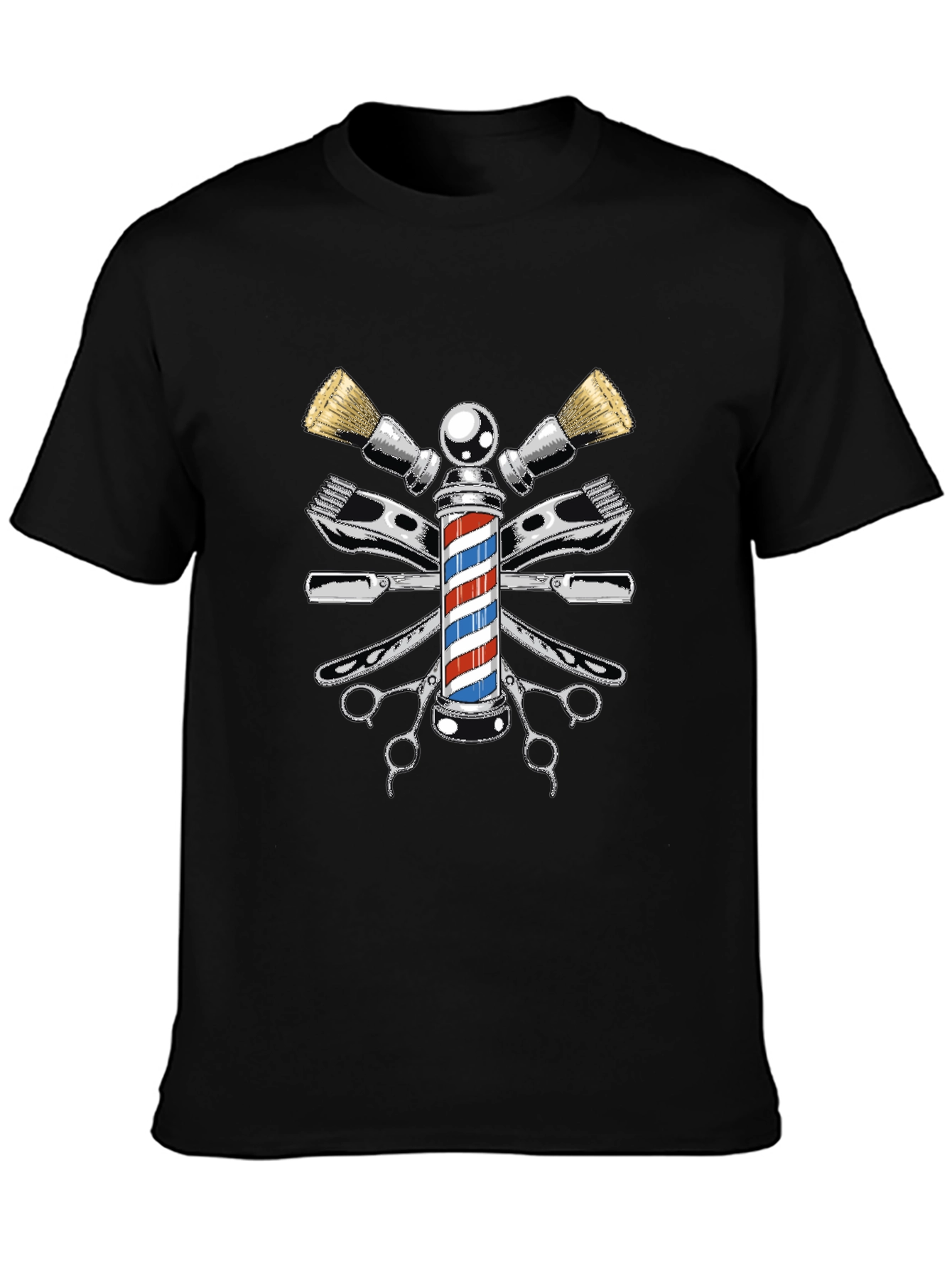 Barber Pole Graphic Tee - Classic Barber Design
