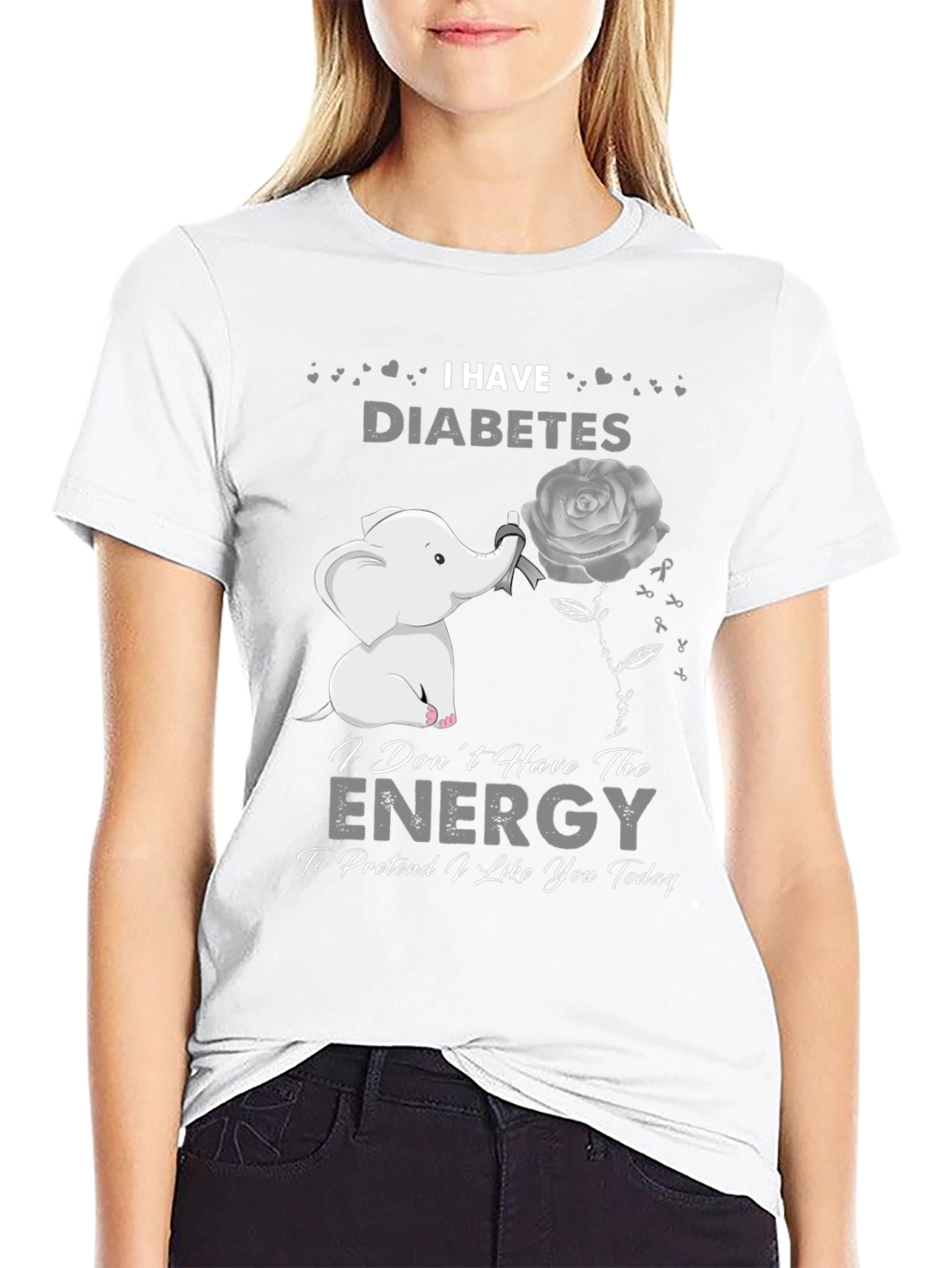 I Have Diabetes T-Shirt - Elephant Rose Graphic Tee