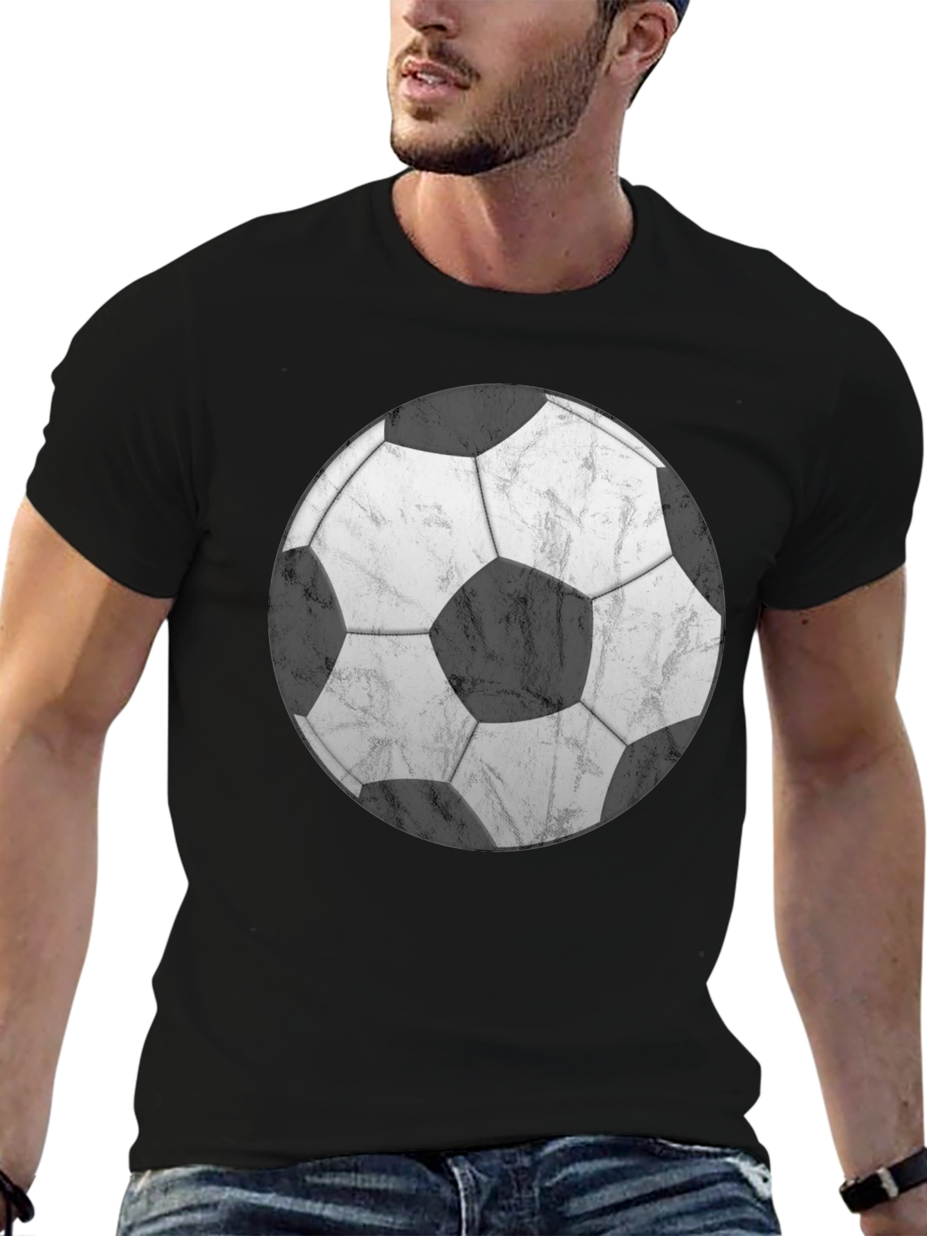 Soccer Ball Graphic T-Shirt - Classic Black Tee
