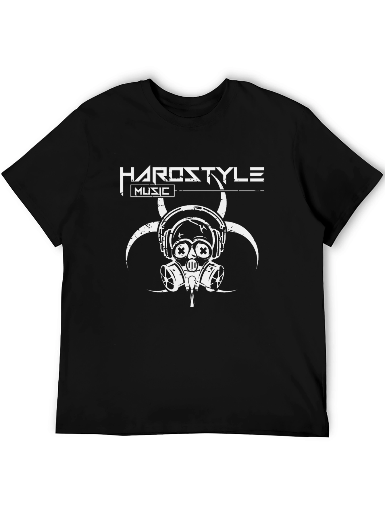 Hardstyle Music Black T-Shirt - Biohazard Gas Mask Design