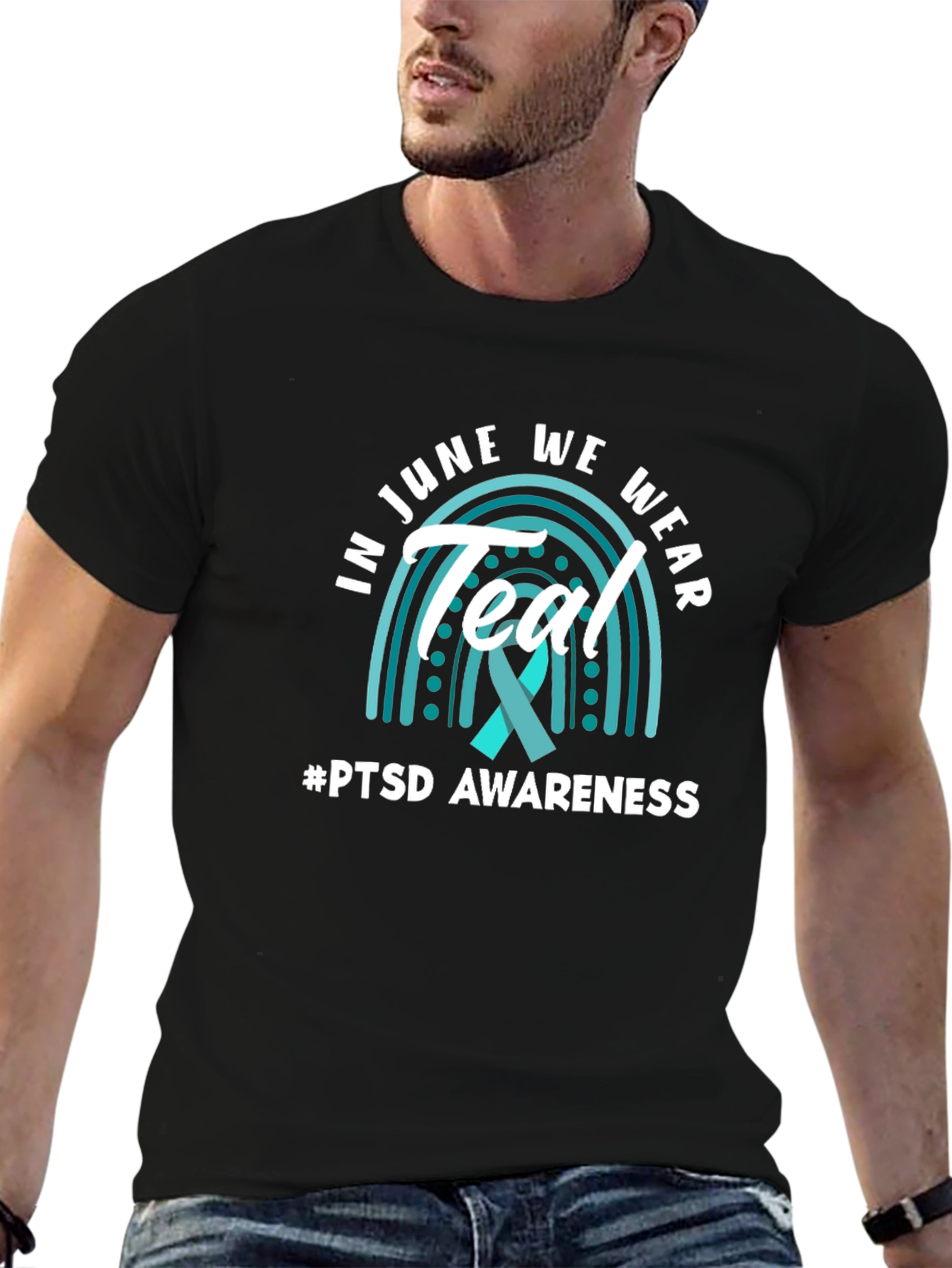 PTSD Awareness T-Shirt - Teal Ribbon