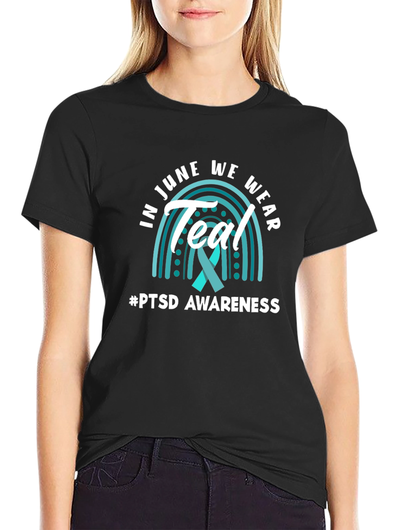 PTSD Awareness T-Shirt - Teal Ribbon