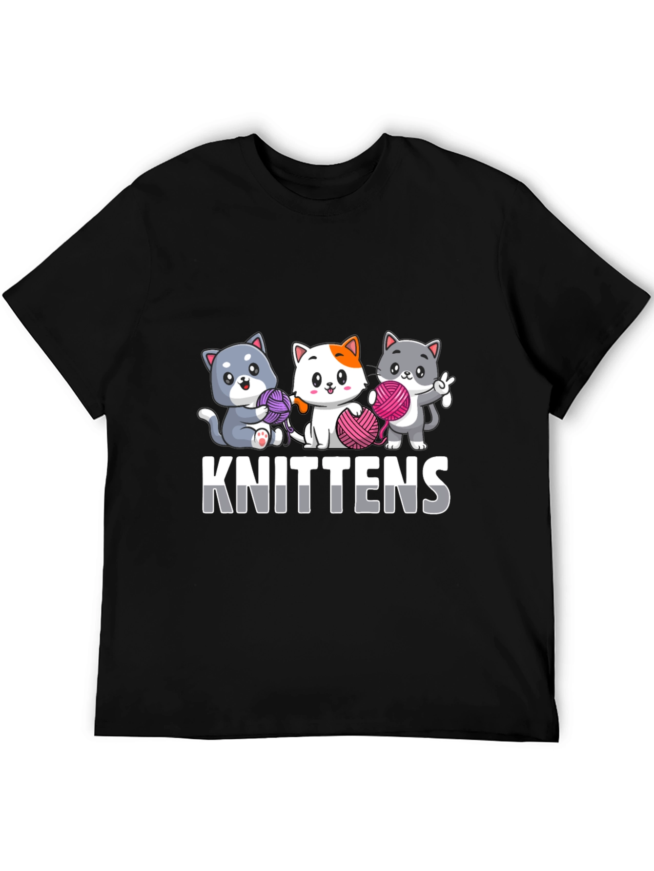 Knit-tens T-Shirt Cat Knitting Tee