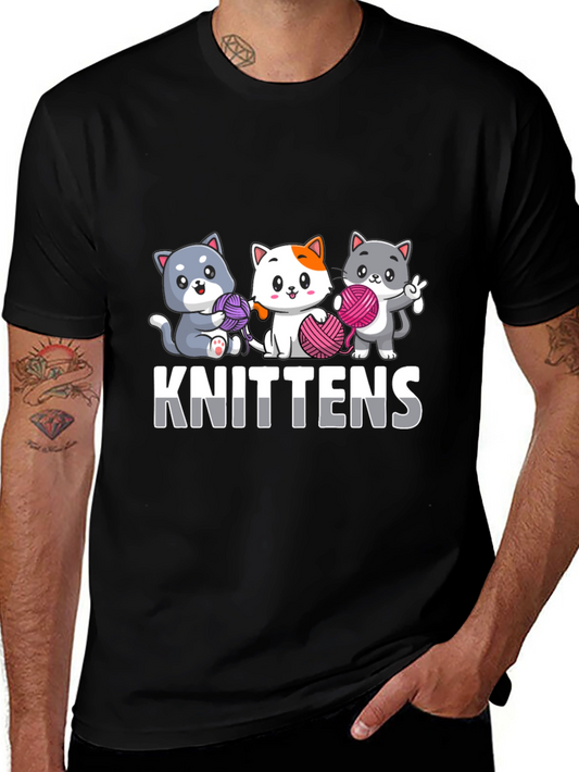 Knit-tens T-Shirt Cat Knitting Tee
