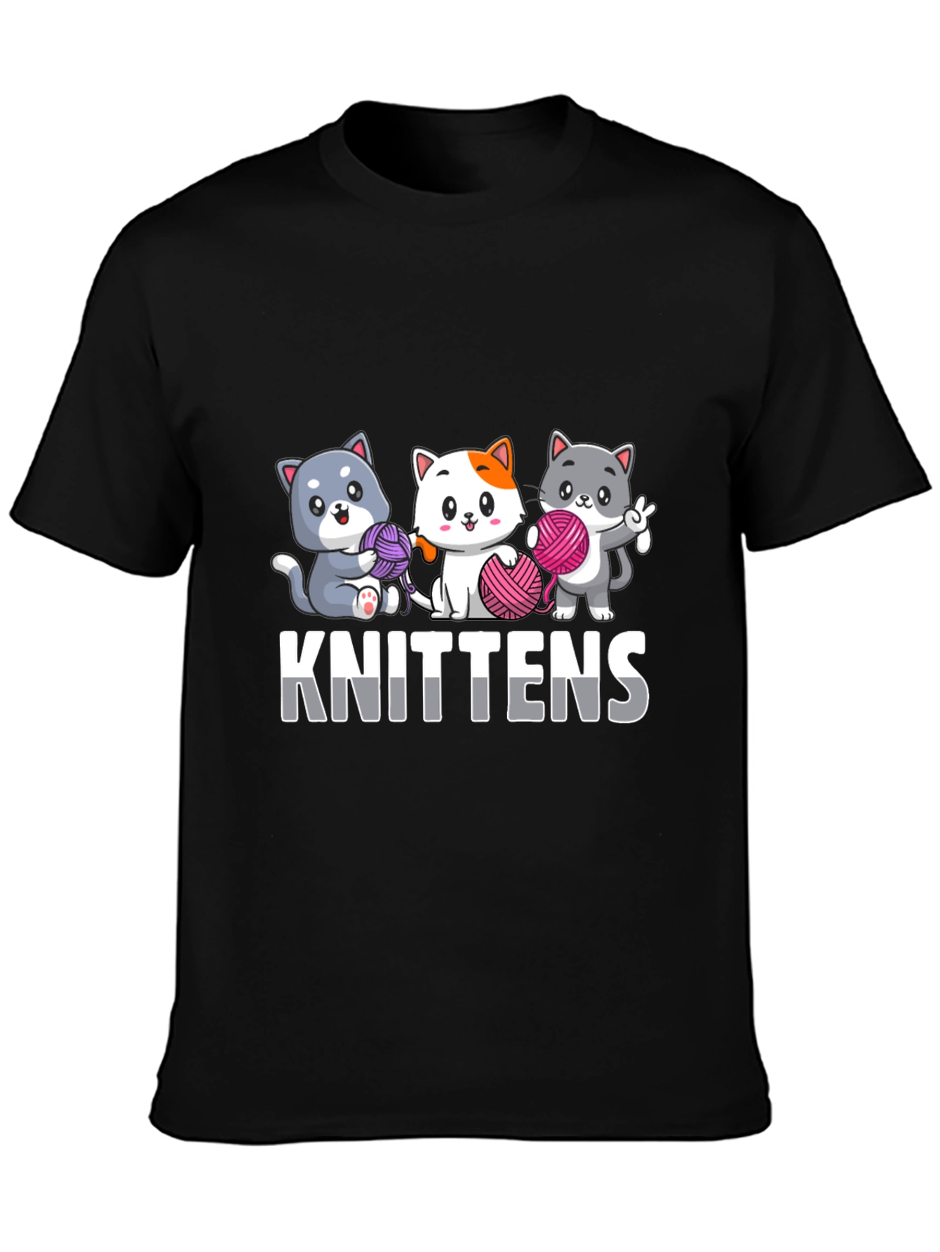 Knit-tens T-Shirt Cat Knitting Tee