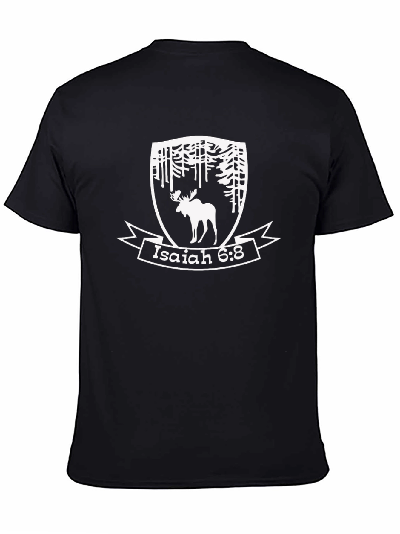 Isaiah 6:8 Moose T-Shirt - Forest Design