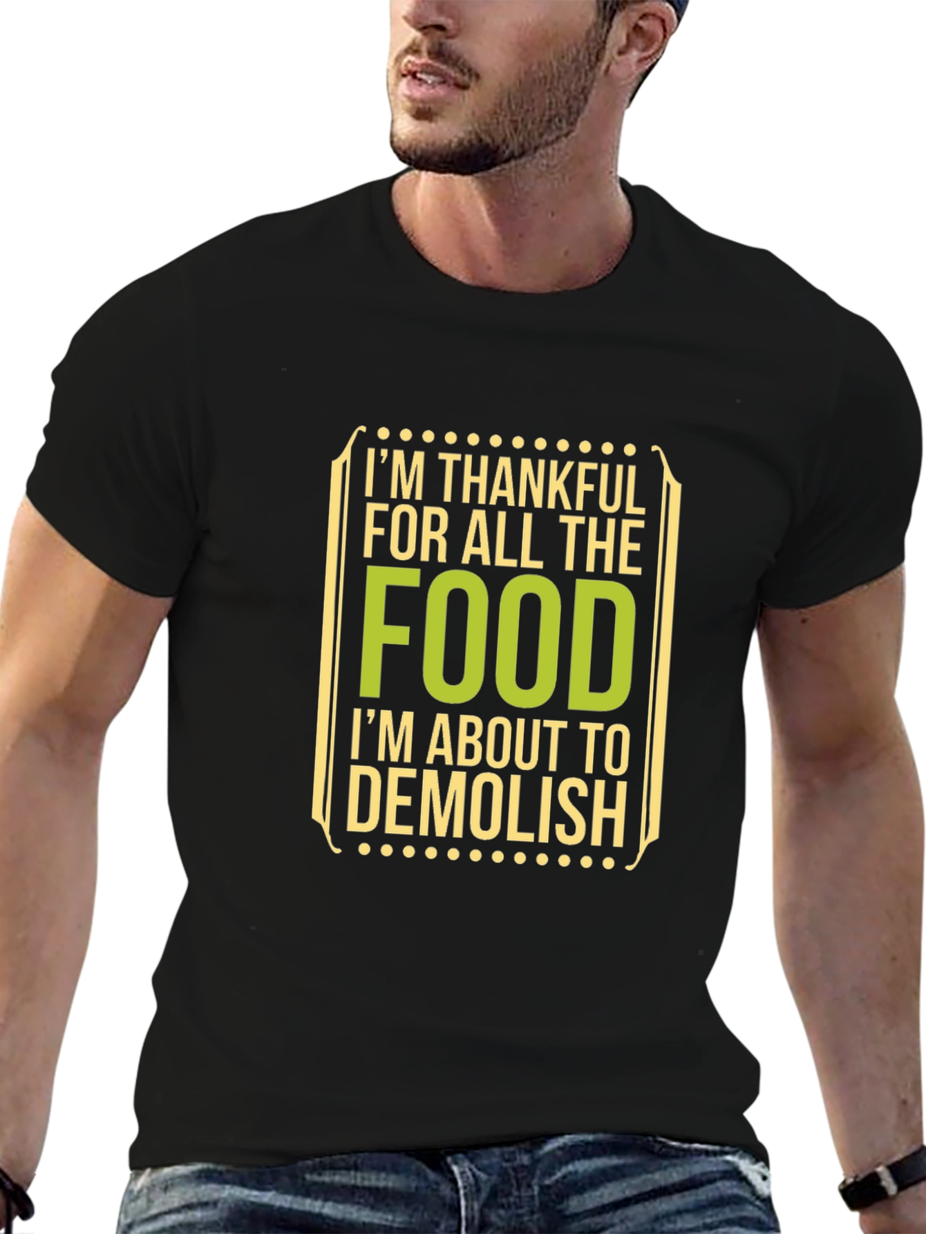 Thankful for Food Black T-Shirt