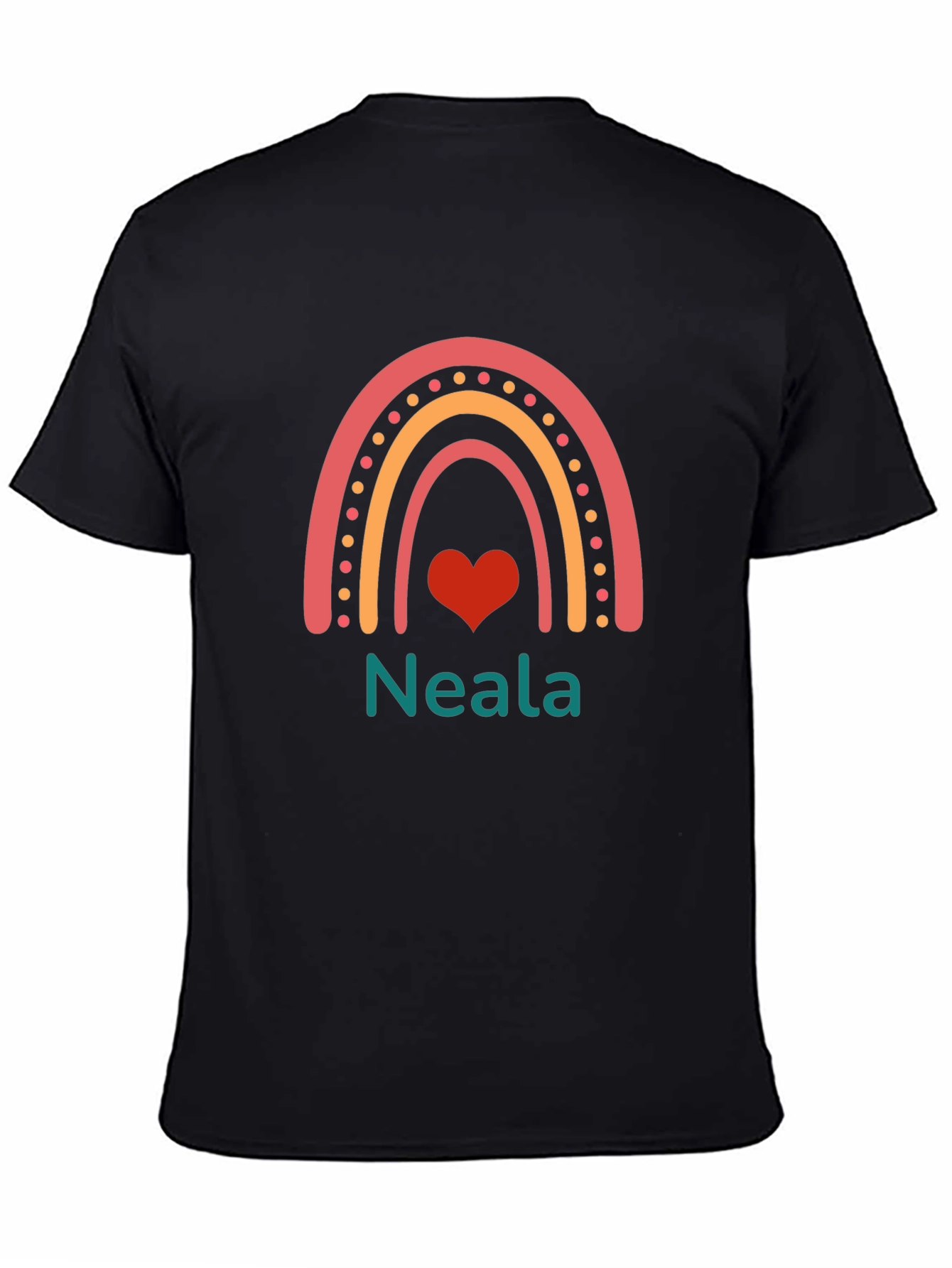 Neala Rainbow Heart Personalized T-Shirt