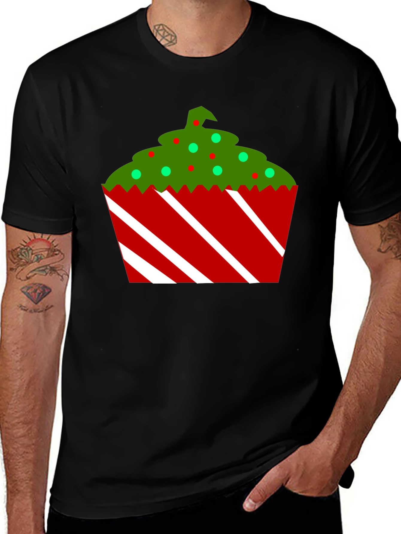 Festive Holiday Cupcake T-Shirt