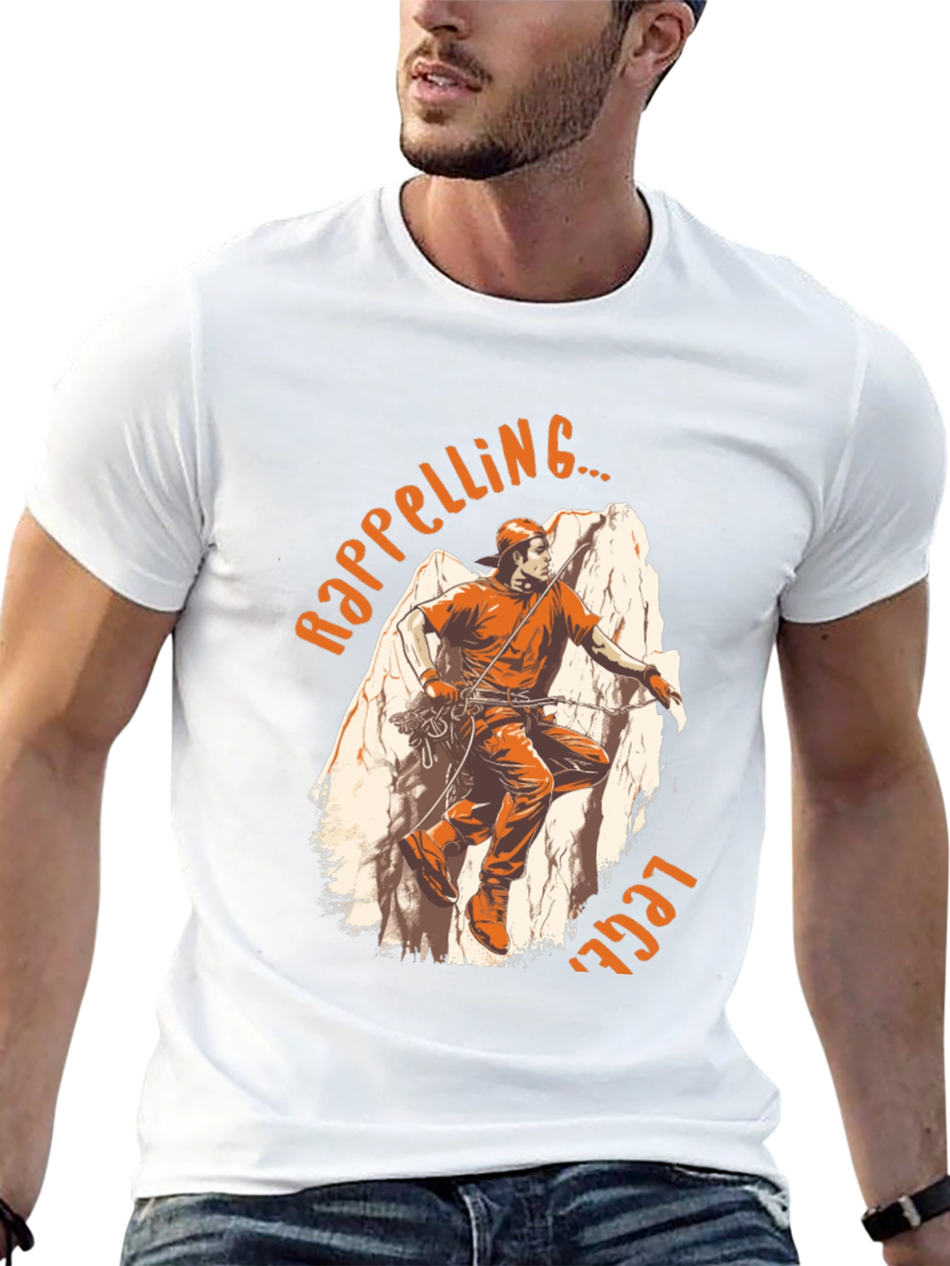 Rappelling Legend Graphic Tee - Rock Climbing T-Shirt