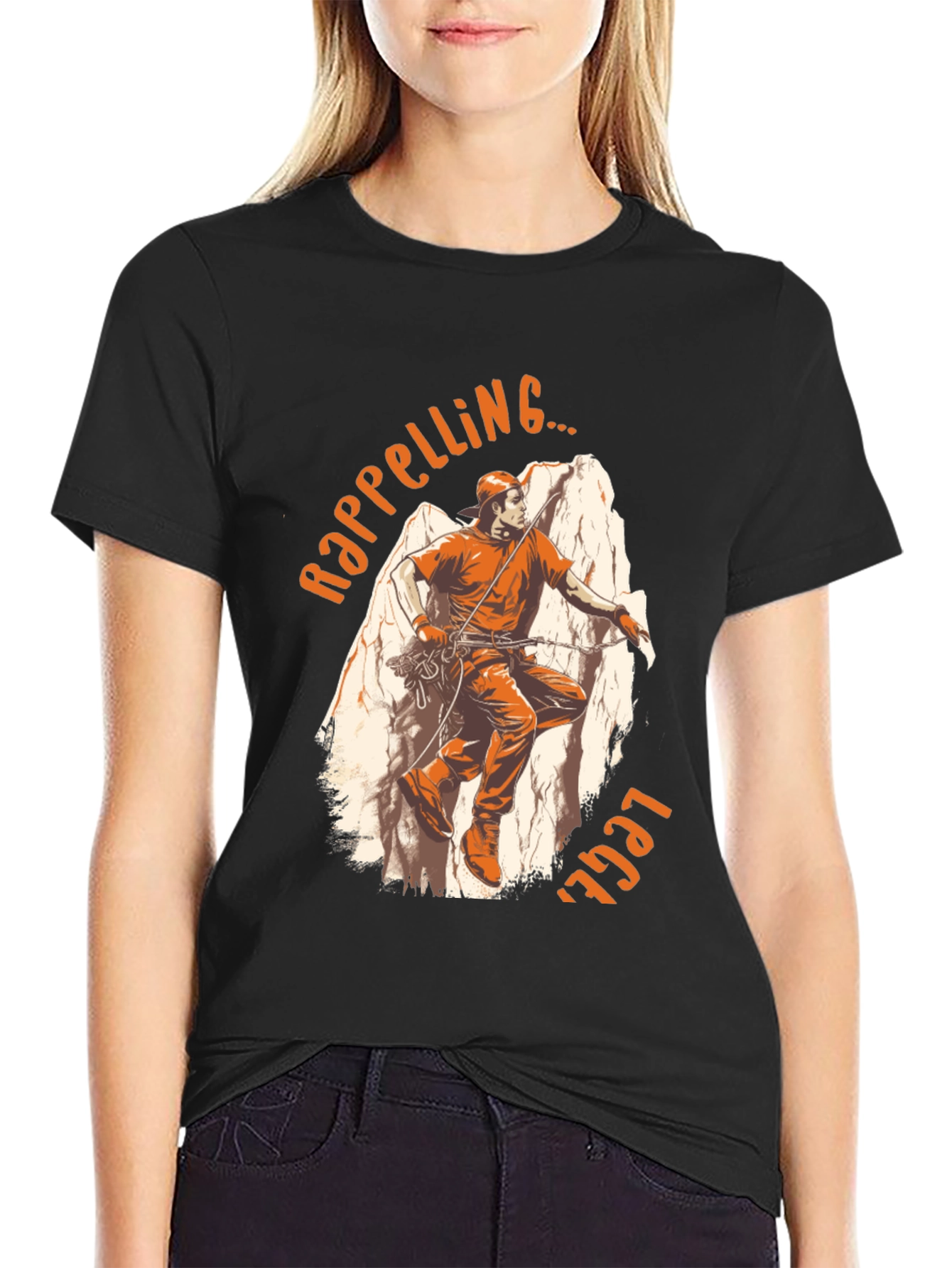 Rappelling Legend Graphic Tee - Rock Climbing T-Shirt
