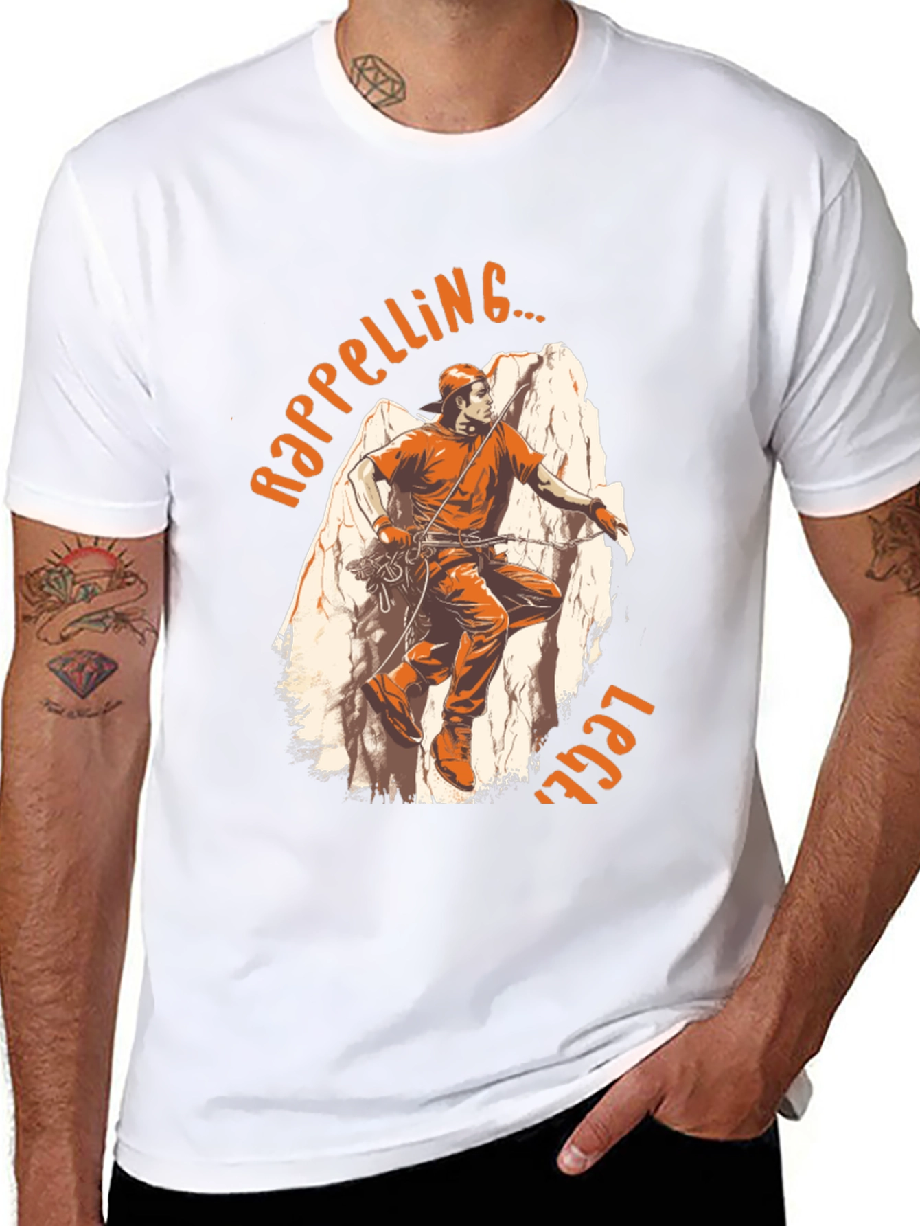 Rappelling Legend Graphic Tee - Rock Climbing T-Shirt