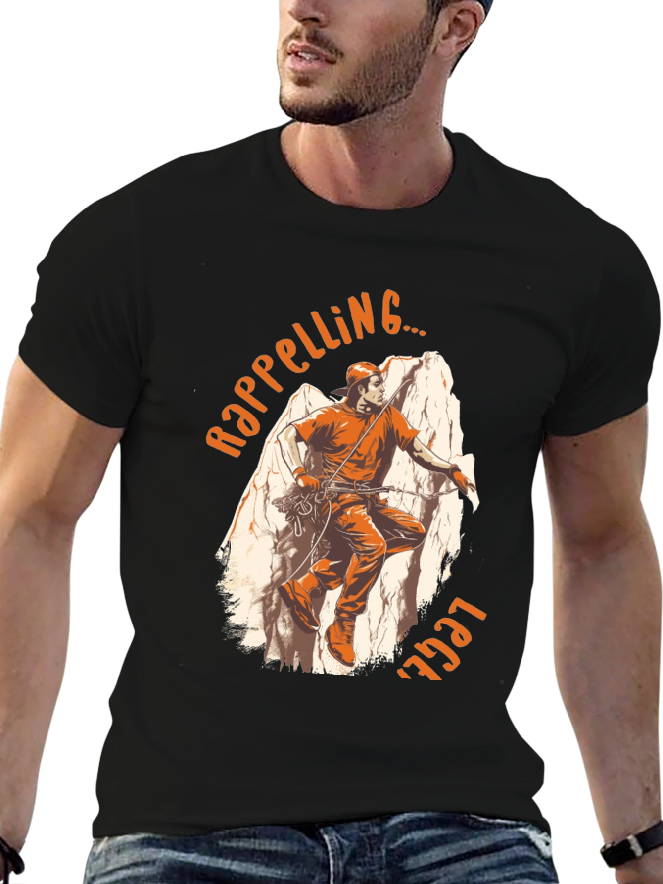 Rappelling Legend Graphic Tee - Rock Climbing T-Shirt