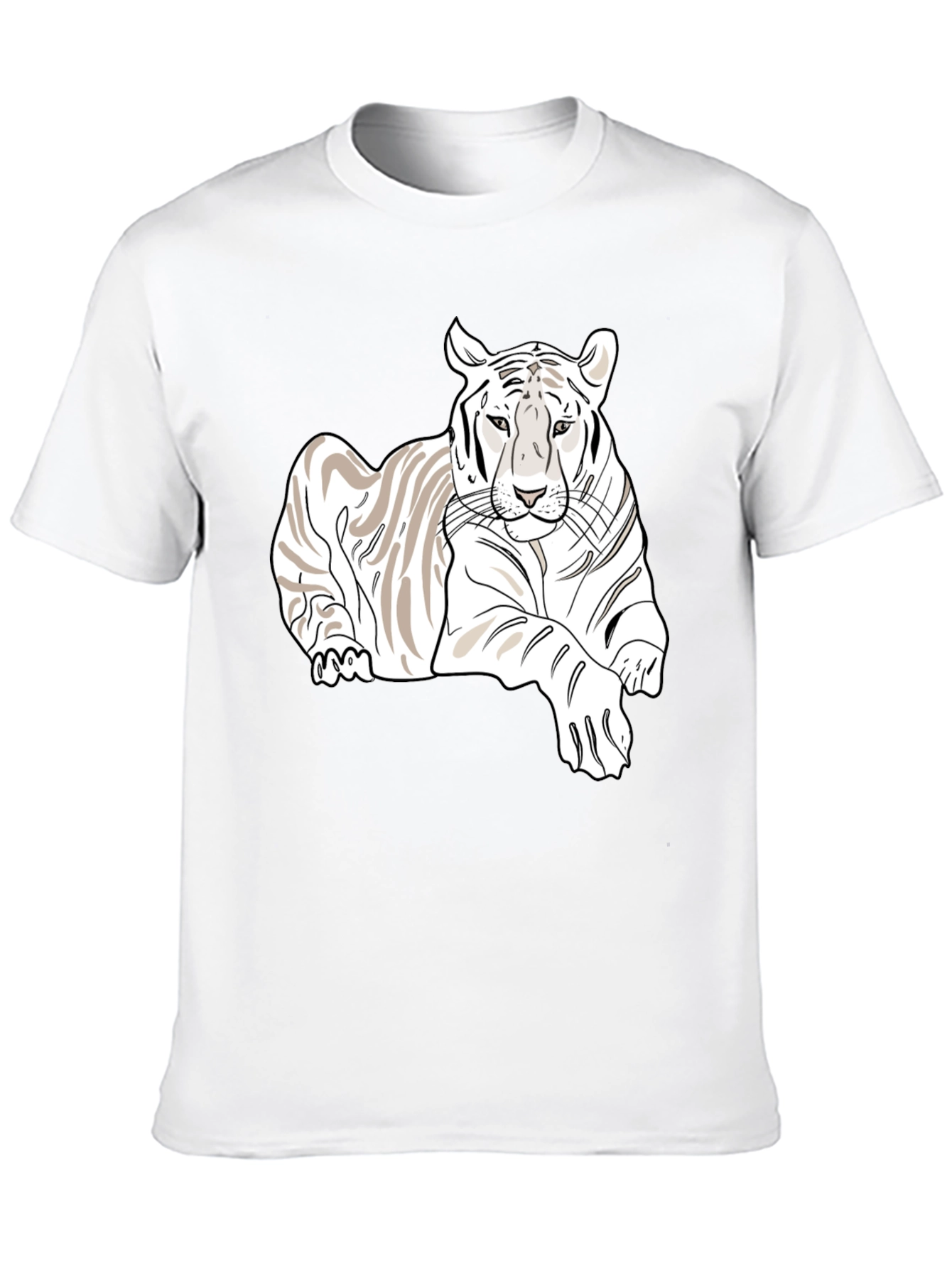 White Tiger Graphic Tee - Stylish Mens Black T-Shirt