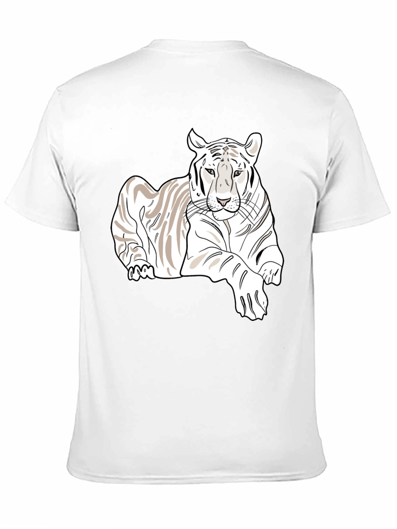 White Tiger Graphic Tee - Stylish Mens Black T-Shirt