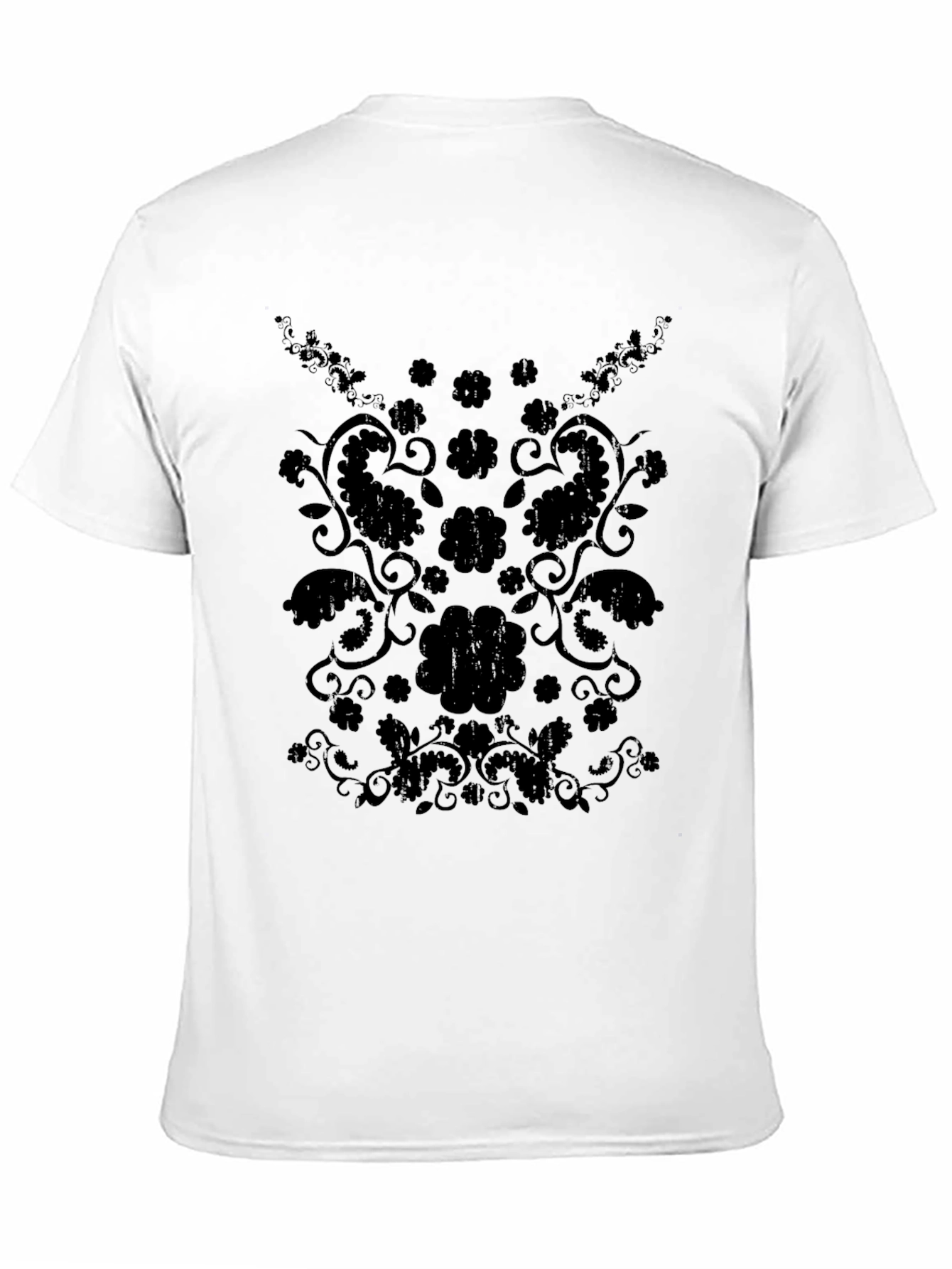 Stylish Black Floral Paisley Graphic Tee