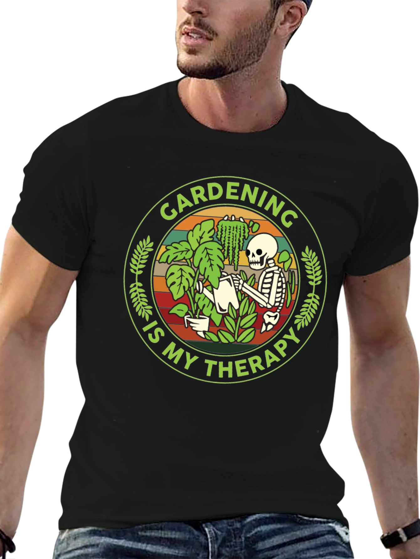 Gardening Is My Therapy Skeleton T-Shirt