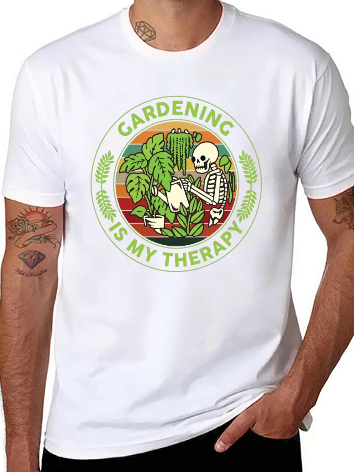 Gardening Is My Therapy Skeleton T-Shirt