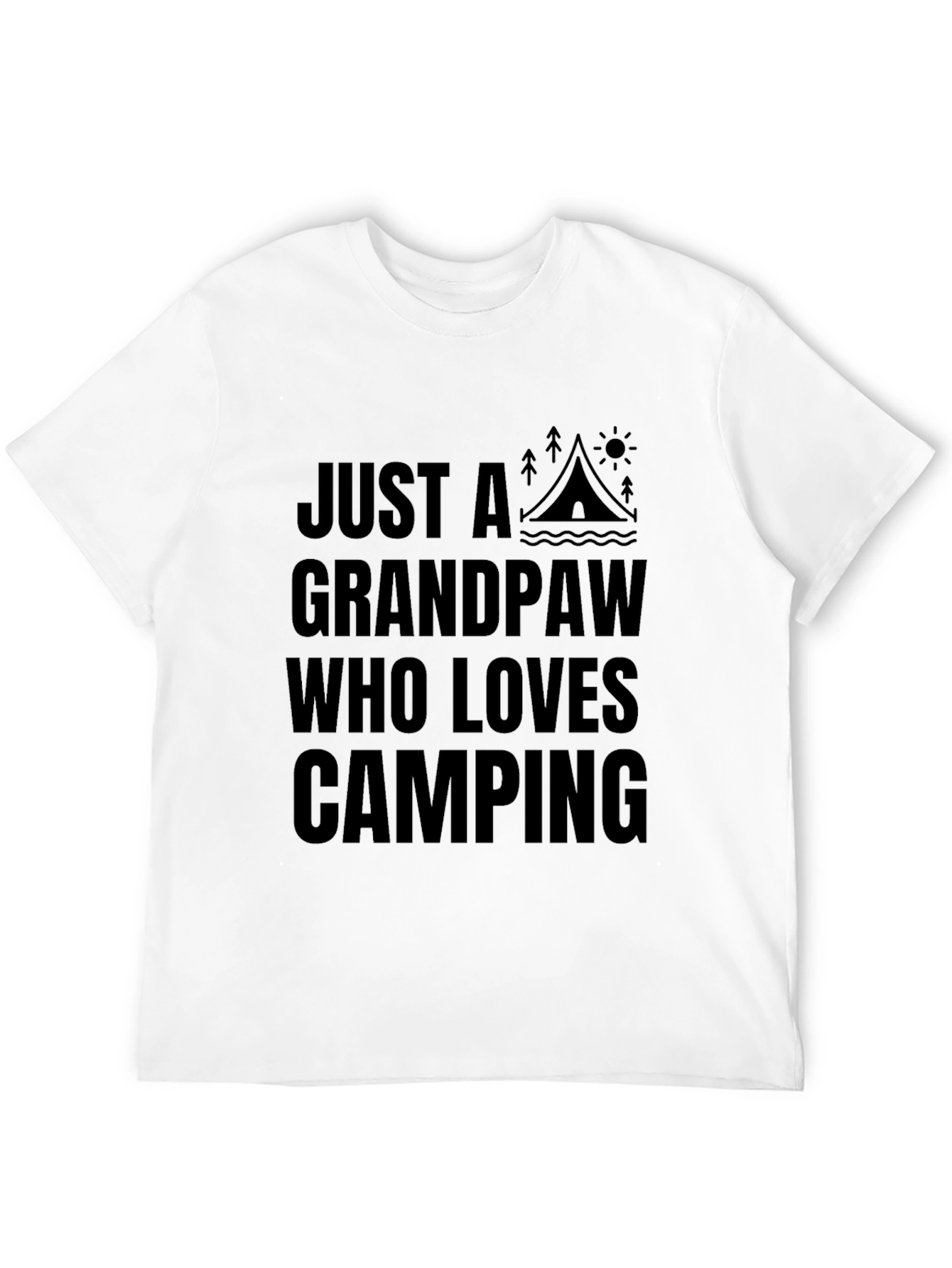 Grandpaw Loves Camping Graphic Tee - Black Cotton Shirt